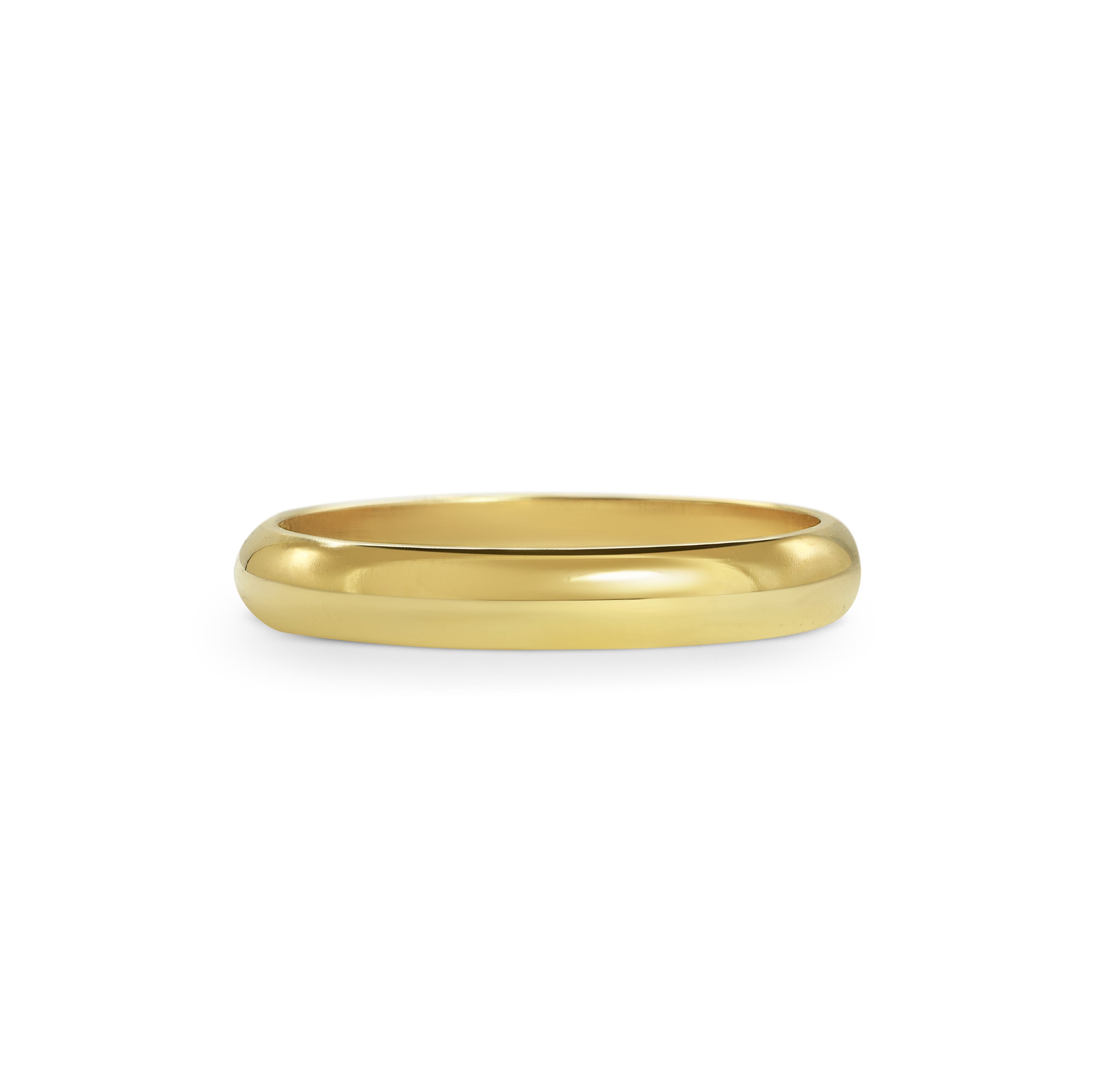 The Polished D Shape Wedding Band - 3mm by East London jeweller Rachel Boston | Discover our collections of unique and timeless engagement rings, wedding rings, and modern fine jewellery.