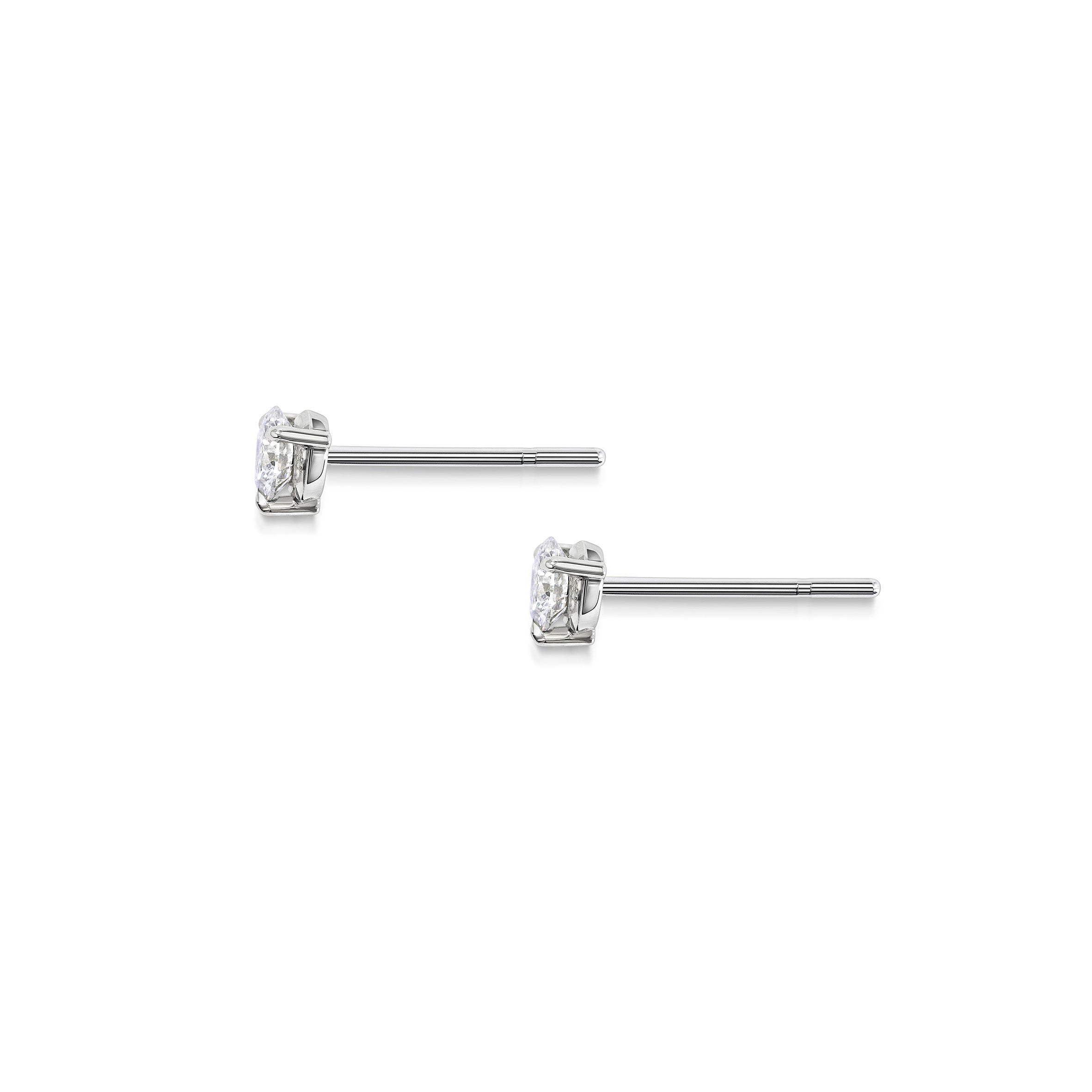The 3mm Round Diamond Stud Earrings by East London jeweller Rachel Boston | Discover our collections of unique and timeless engagement rings, wedding rings, and modern fine jewellery.