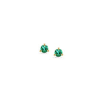 3mm Round Emerald Stud Earrings