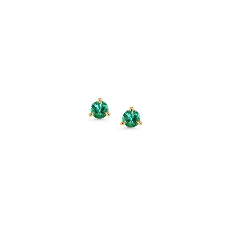 3mm Round Emerald Stud Earrings · Rachel Boston