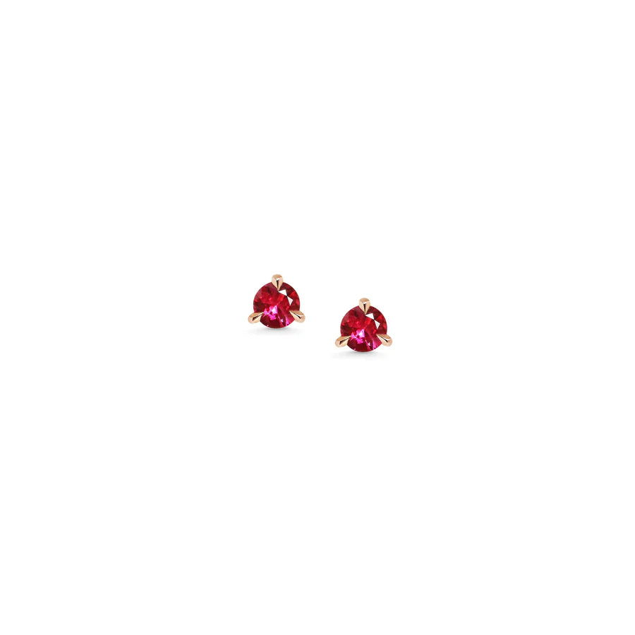 The 3mm Round Ruby Stud Earrings by East London jeweller Rachel Boston | Discover our collections of unique and timeless engagement rings, wedding rings, and modern fine jewellery.