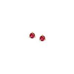 3mm Round Ruby Stud Earrings
