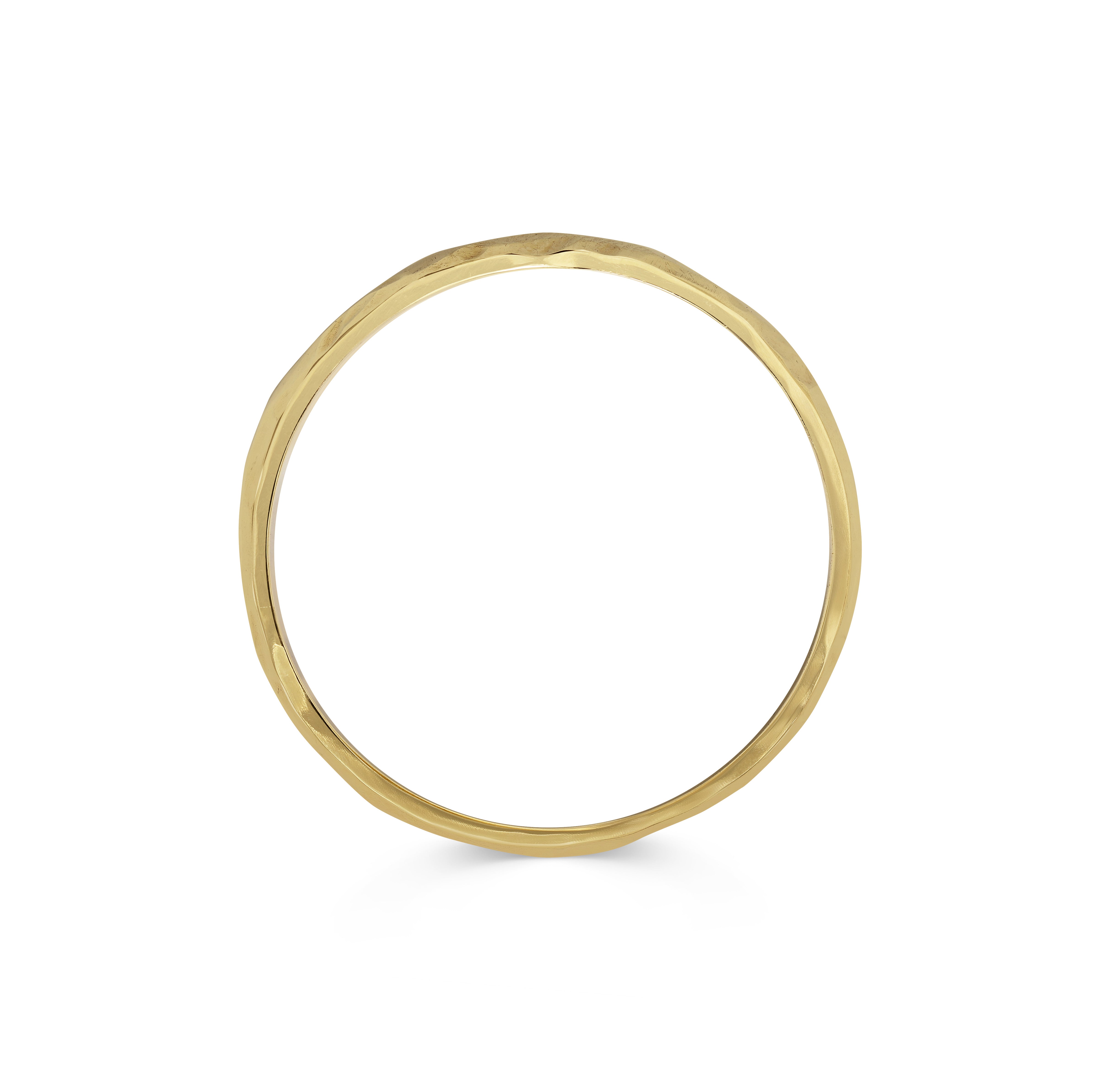 The Polished Hammered D Shape Wedding Band - 4.5mm by East London jeweller Rachel Boston | Discover our collections of unique and timeless engagement rings, wedding rings, and modern fine jewellery.