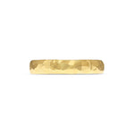 Polished Hammered D Shape Wedding Band - 4.5mm
