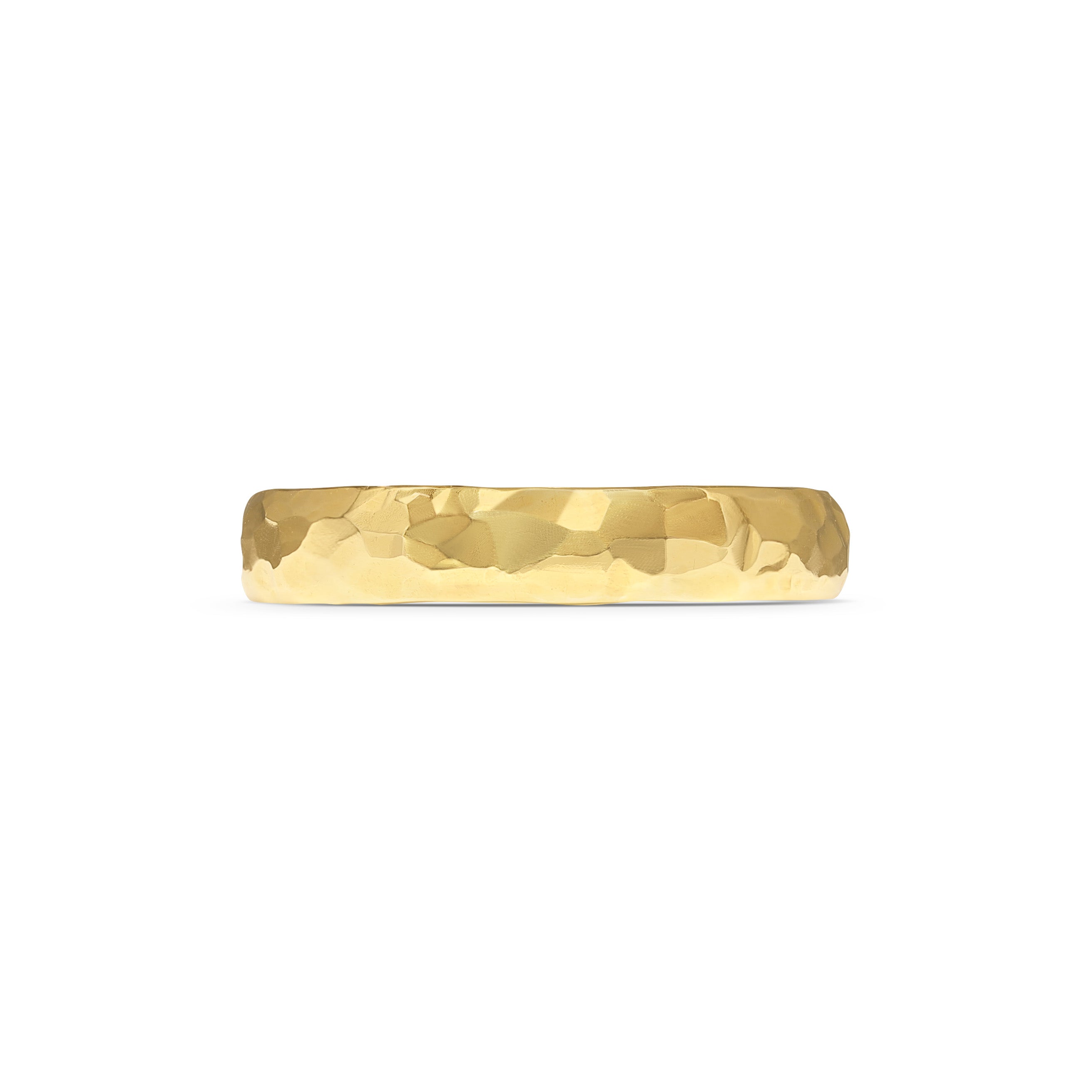 The Polished Hammered D Shape Wedding Band - 4.5mm by East London jeweller Rachel Boston | Discover our collections of unique and timeless engagement rings, wedding rings, and modern fine jewellery.