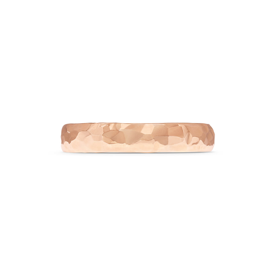 The Polished Hammered D Shape Wedding Band - 4.5mm by East London jeweller Rachel Boston | Discover our collections of unique and timeless engagement rings, wedding rings, and modern fine jewellery. - Rachel Boston Jewellery