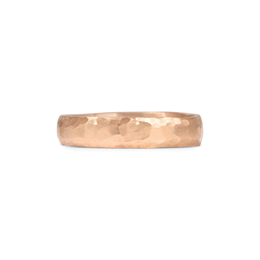The Matte Hammered D Shape Wedding Band - 4.5mm by East London jeweller Rachel Boston | Discover our collections of unique and timeless engagement rings, wedding rings, and modern fine jewellery. - Rachel Boston Jewellery