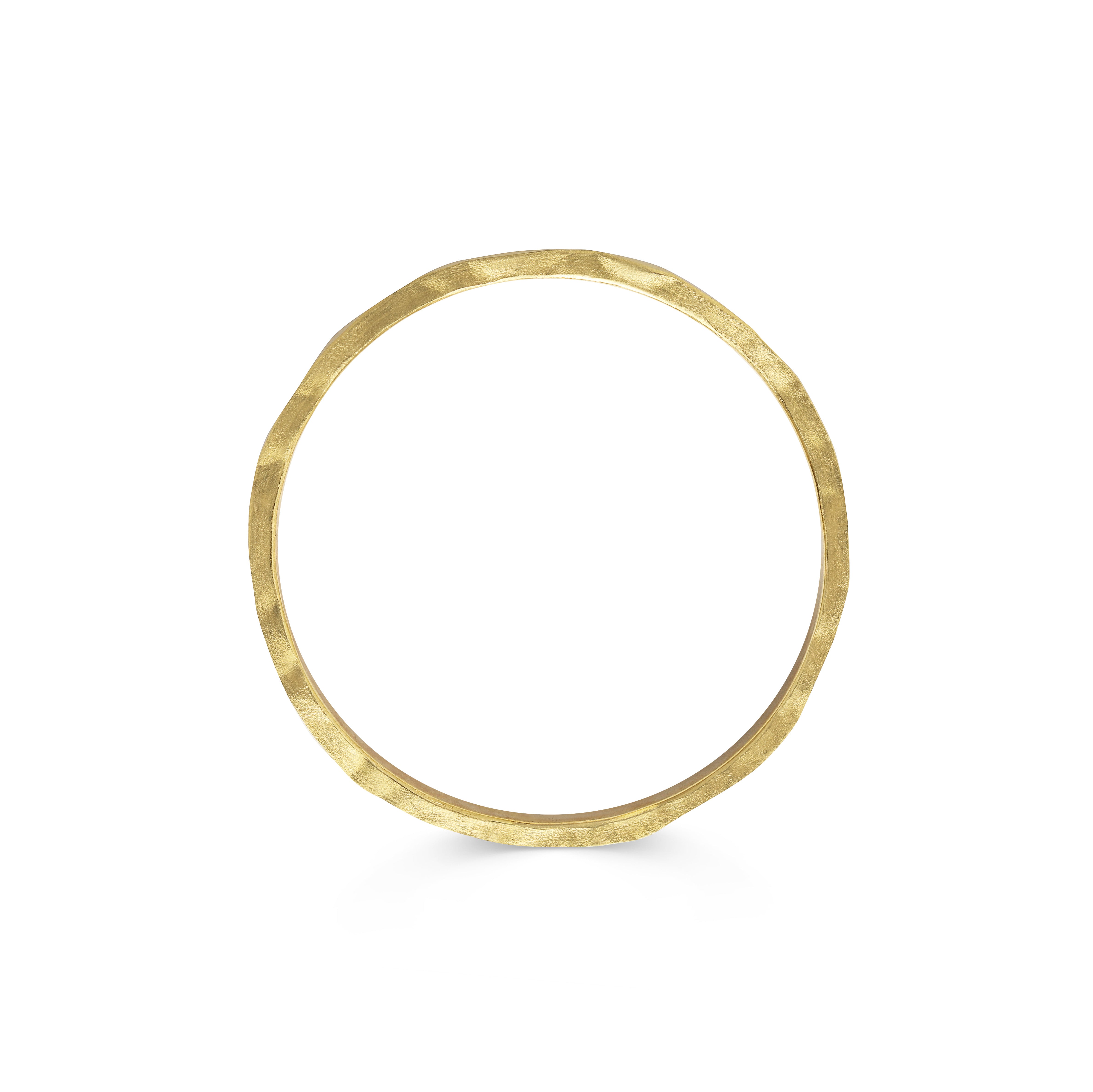 The Matte Hammered D Shape Wedding Band - 4.5mm by East London jeweller Rachel Boston | Discover our collections of unique and timeless engagement rings, wedding rings, and modern fine jewellery.