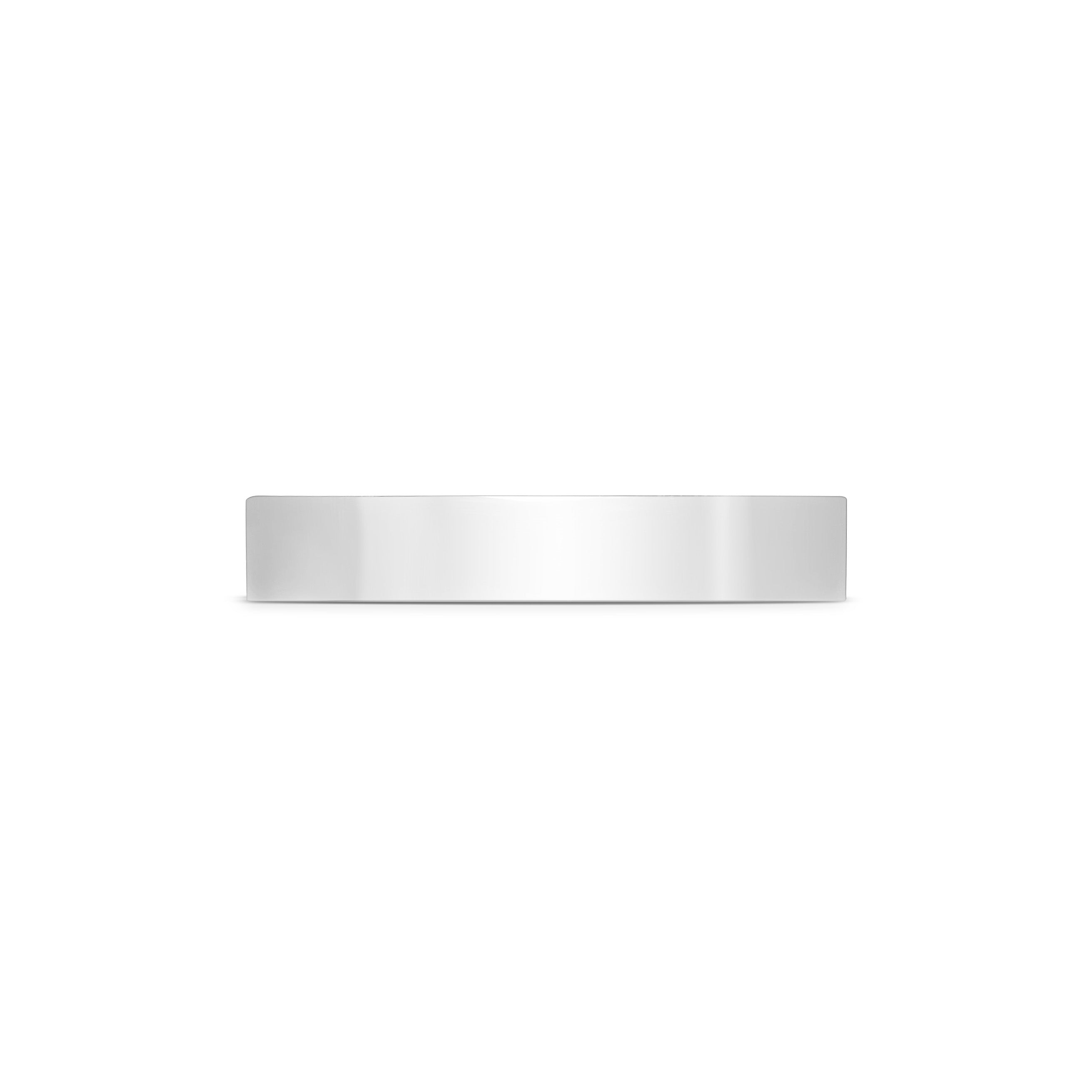 The Polish Finish Flat Wedding Band - 4mm by East London jeweller Rachel Boston | Discover our collections of unique and timeless engagement rings, wedding rings, and modern fine jewellery.