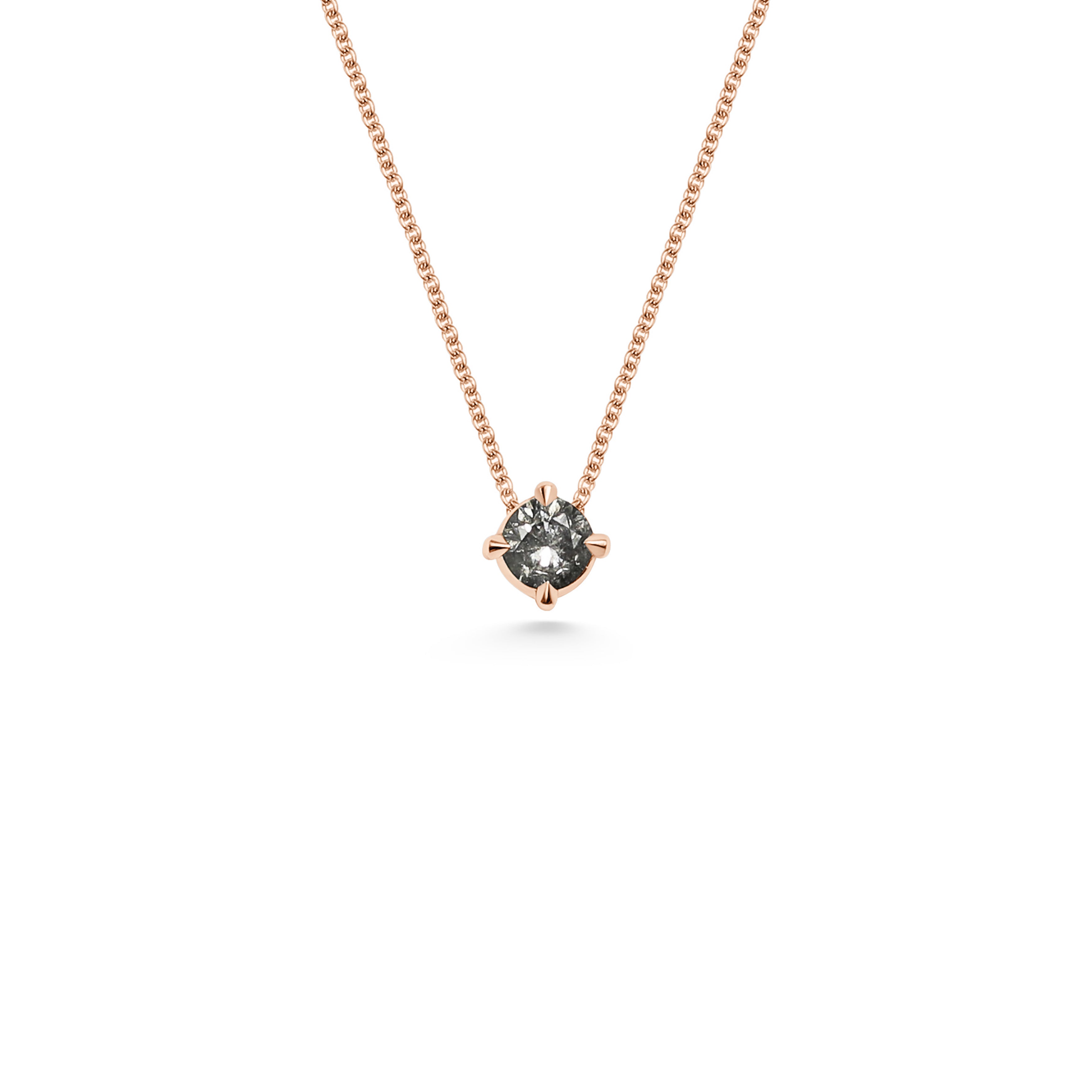 The 4mm Grey Diamond Slider Necklace by East London jeweller Rachel Boston | Discover our collections of unique and timeless engagement rings, wedding rings, and modern fine jewellery.