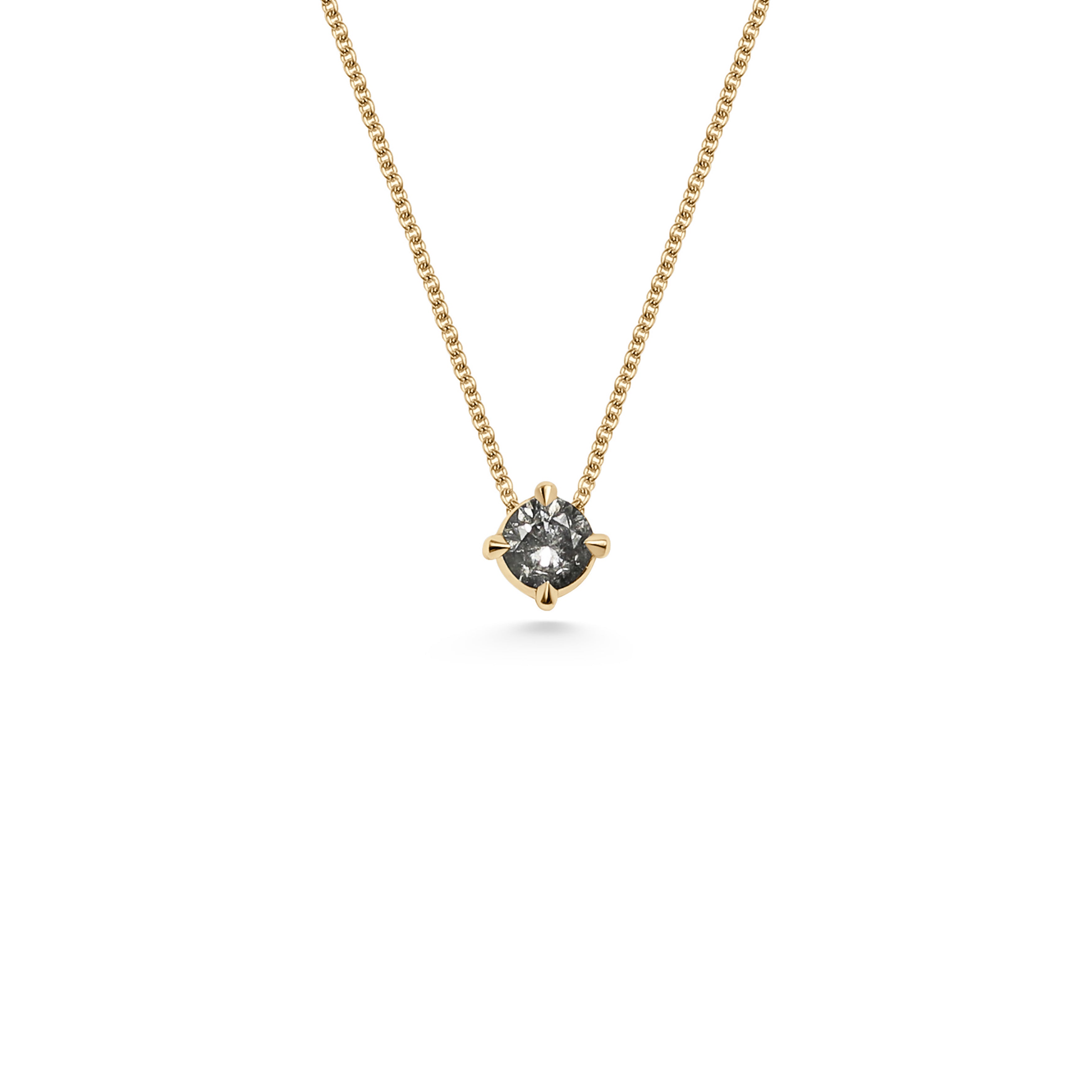 The 4mm Grey Diamond Slider Necklace by East London jeweller Rachel Boston | Discover our collections of unique and timeless engagement rings, wedding rings, and modern fine jewellery.