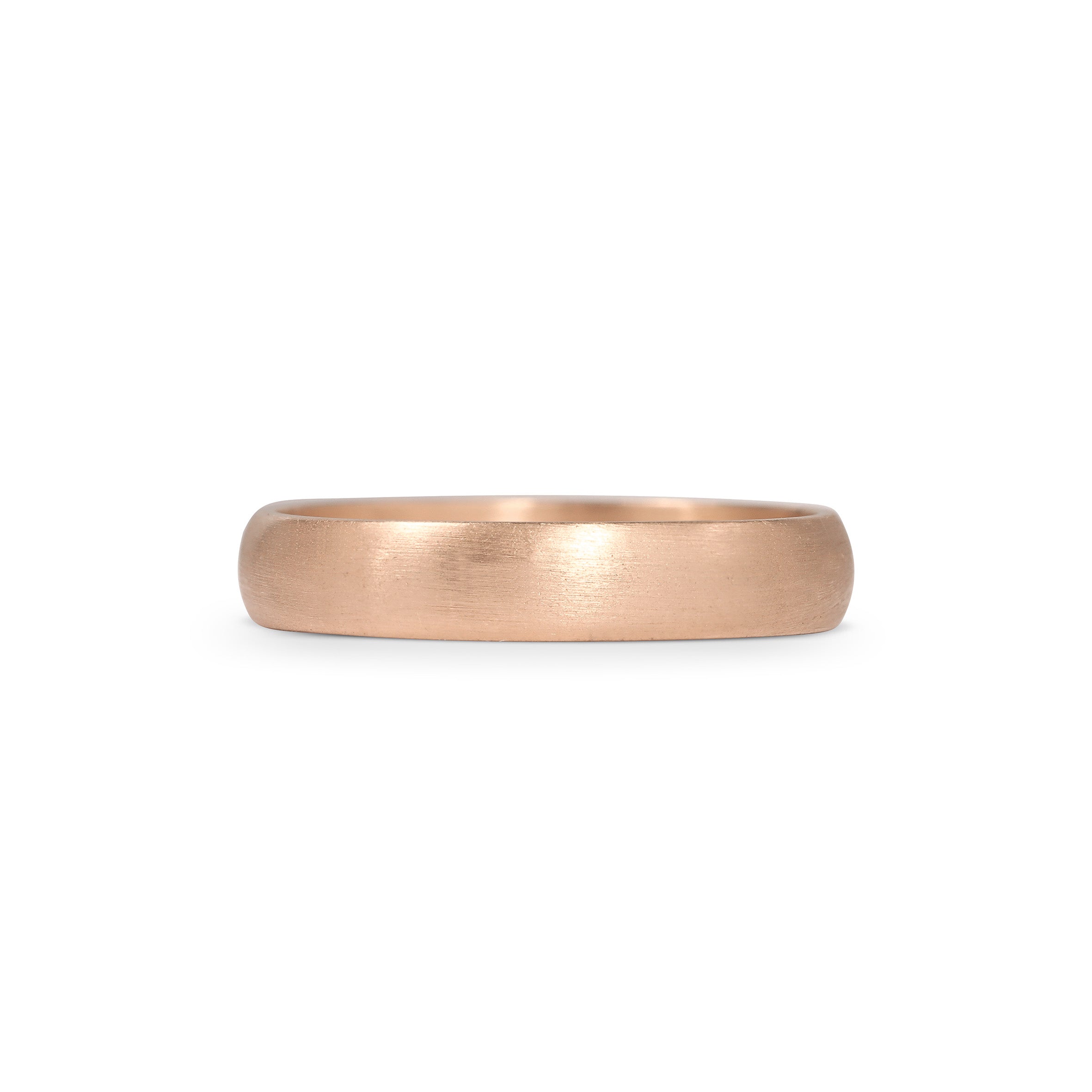 The Matte Finish D Shape Wedding Band - 4mm by East London jeweller Rachel Boston | Discover our collections of unique and timeless engagement rings, wedding rings, and modern fine jewellery.