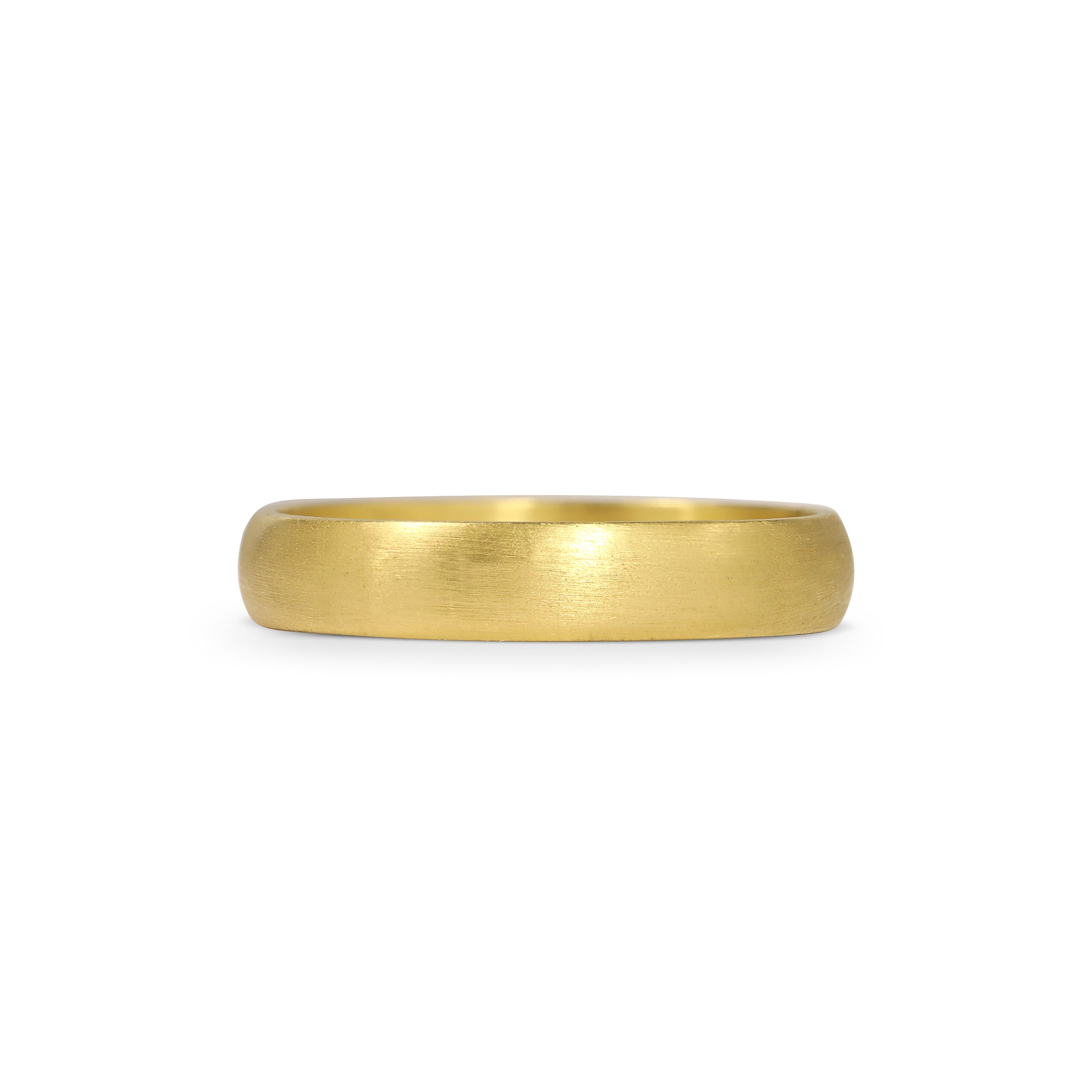 The Matte Finish D Shape Wedding Band - 4mm by East London jeweller Rachel Boston | Discover our collections of unique and timeless engagement rings, wedding rings, and modern fine jewellery.