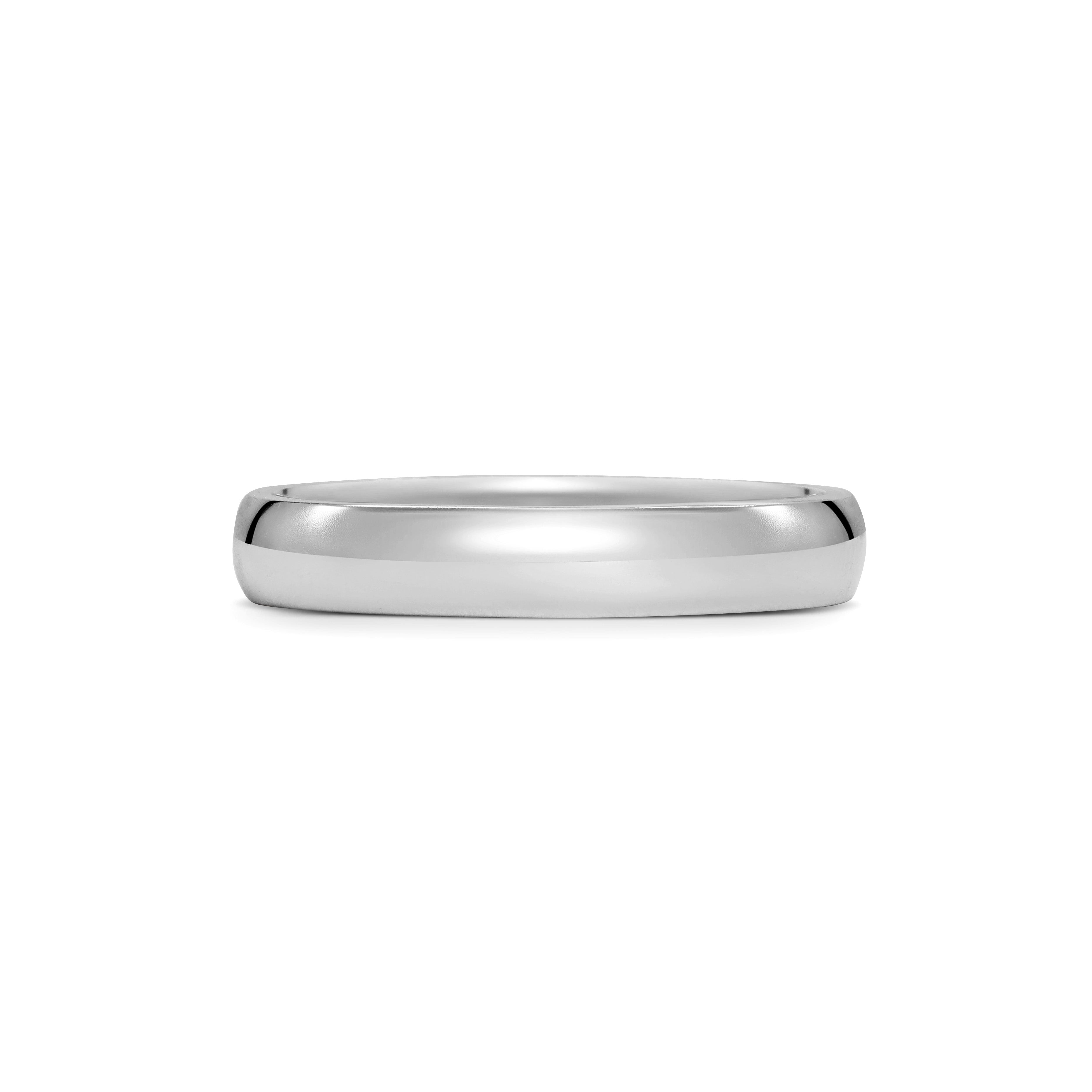 The Polished D Shape Wedding Band - 4mm by East London jeweller Rachel Boston | Discover our collections of unique and timeless engagement rings, wedding rings, and modern fine jewellery.