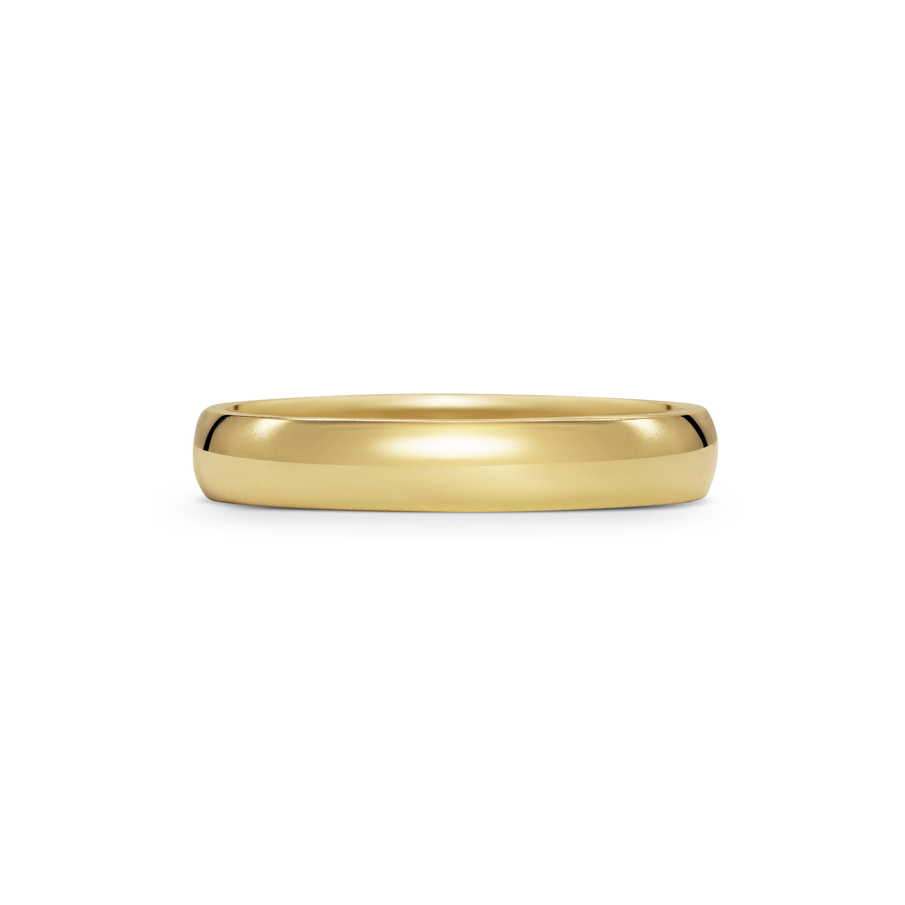 The Polished D Shape Wedding Band - 4mm by East London jeweller Rachel Boston | Discover our collections of unique and timeless engagement rings, wedding rings, and modern fine jewellery.