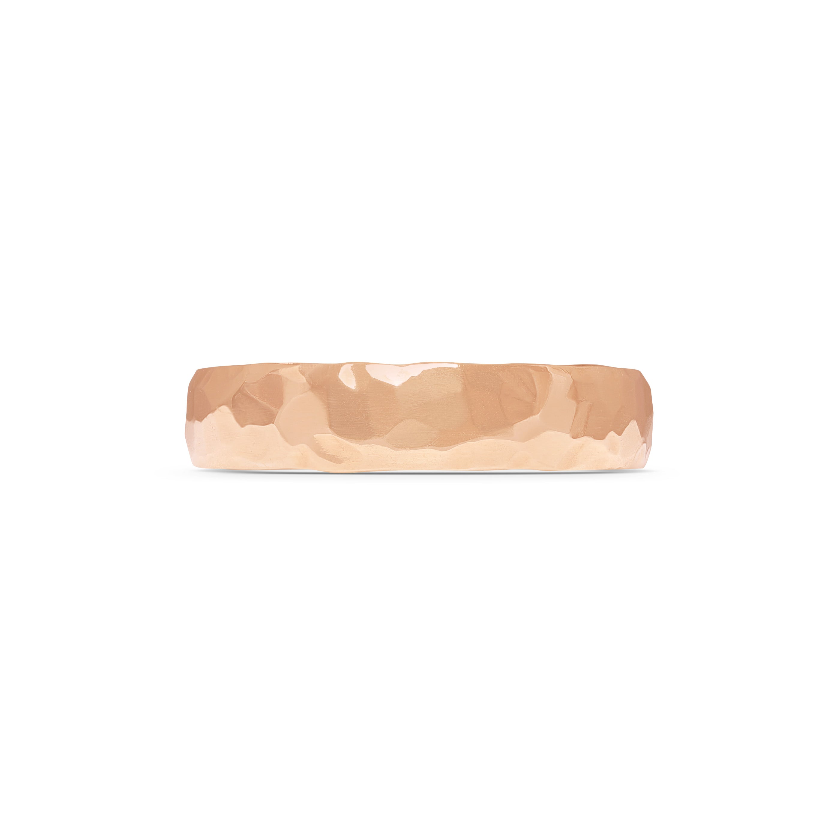 The Polished Hammered D Shape Wedding Band - 5.5mm by East London jeweller Rachel Boston | Discover our collections of unique and timeless engagement rings, wedding rings, and modern fine jewellery.