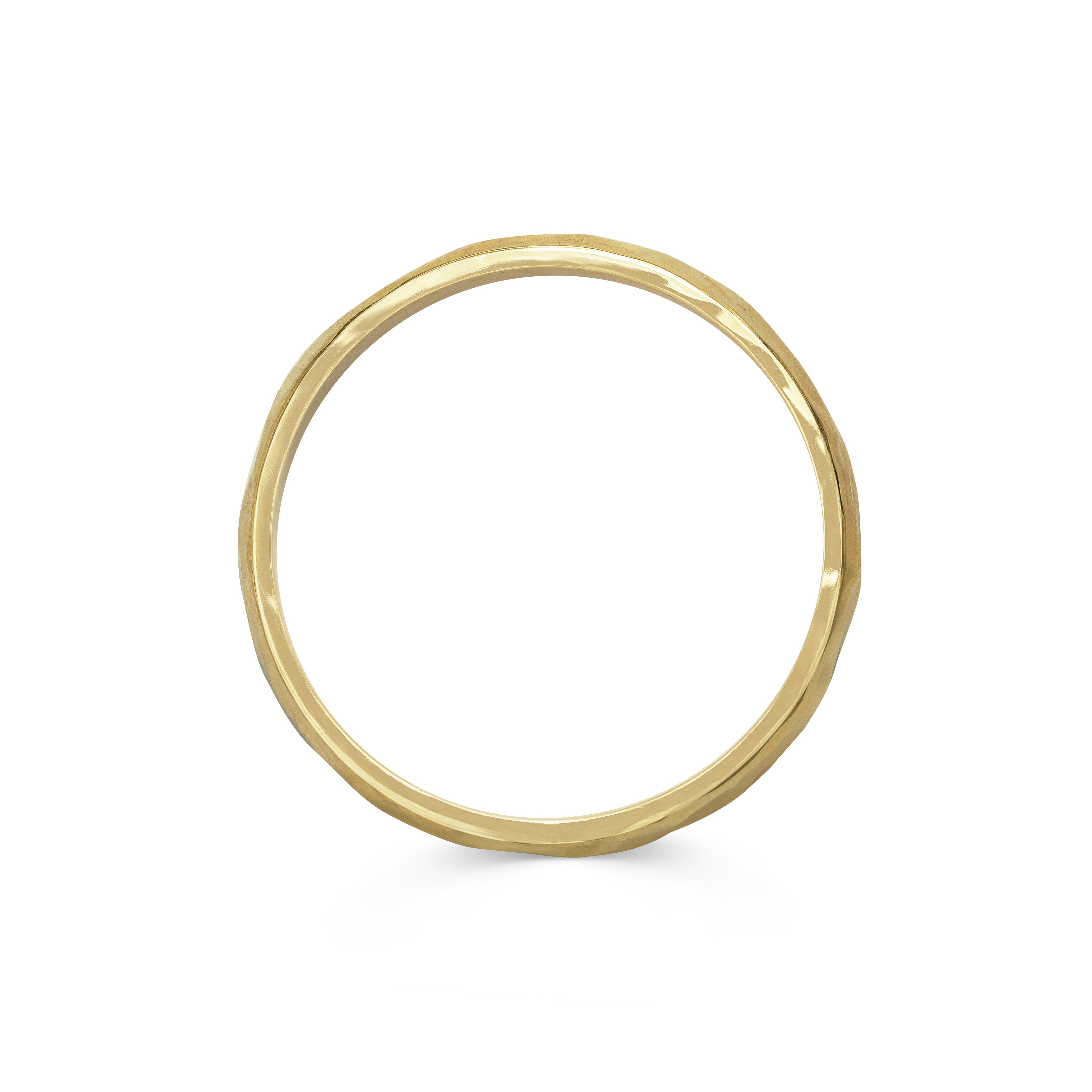 The Matte Hammered D Shape Wedding Band - 5.5mm by East London jeweller Rachel Boston | Discover our collections of unique and timeless engagement rings, wedding rings, and modern fine jewellery.