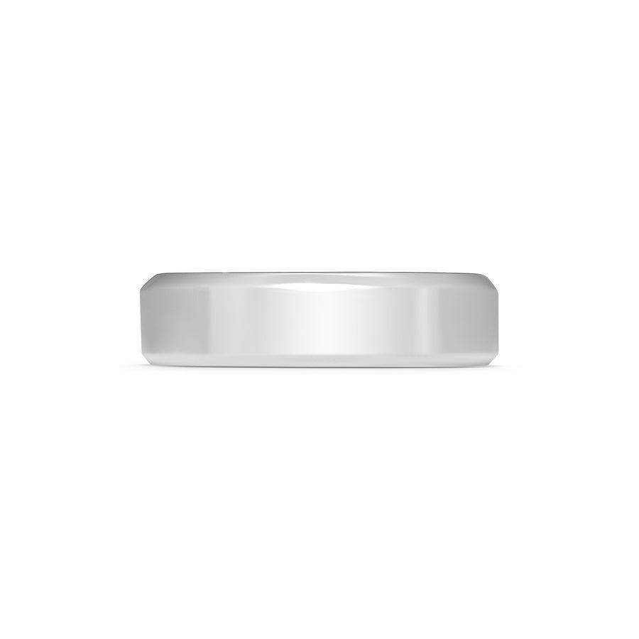 The Chamfered Edge Wedding Band - Polished - 5.7mm by East London jeweller Rachel Boston | Discover our collections of unique and timeless engagement rings, wedding rings, and modern fine jewellery. - Rachel Boston Jewellery