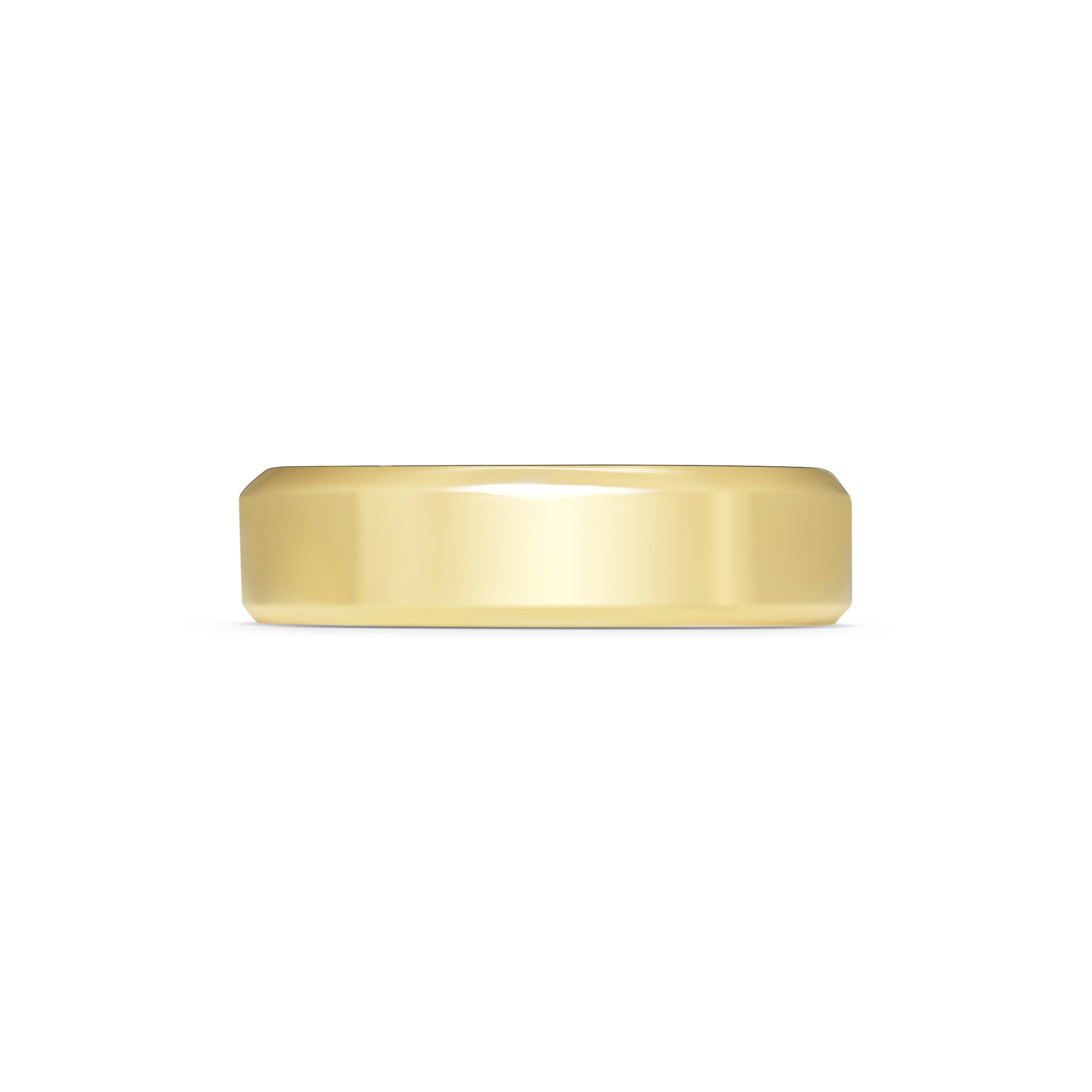 The Chamfered Edge Wedding Band - Polished - 5.7mm by East London jeweller Rachel Boston | Discover our collections of unique and timeless engagement rings, wedding rings, and modern fine jewellery.