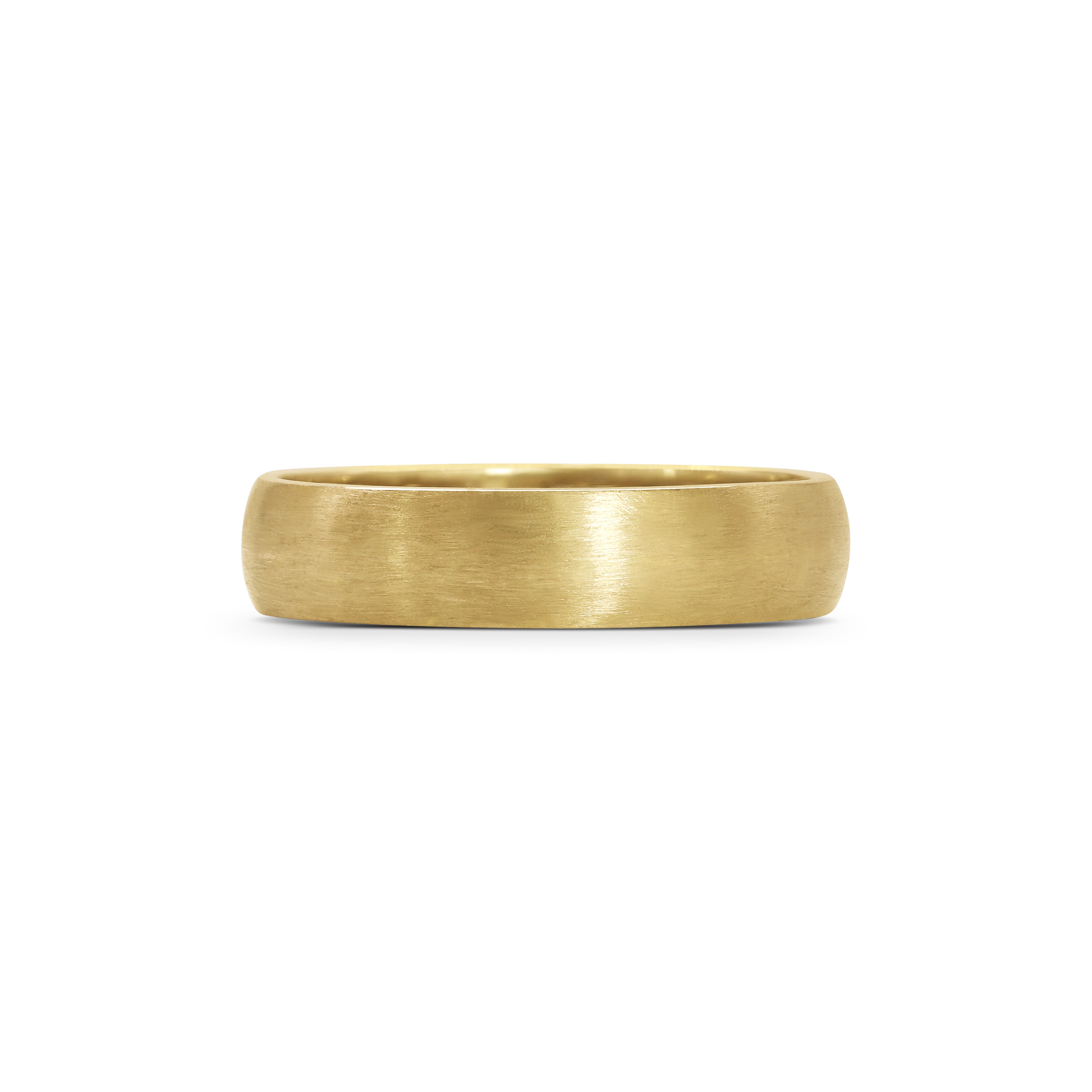 The Matte Finish D Shape Wedding Band - 5mm by East London jeweller Rachel Boston | Discover our collections of unique and timeless engagement rings, wedding rings, and modern fine jewellery.