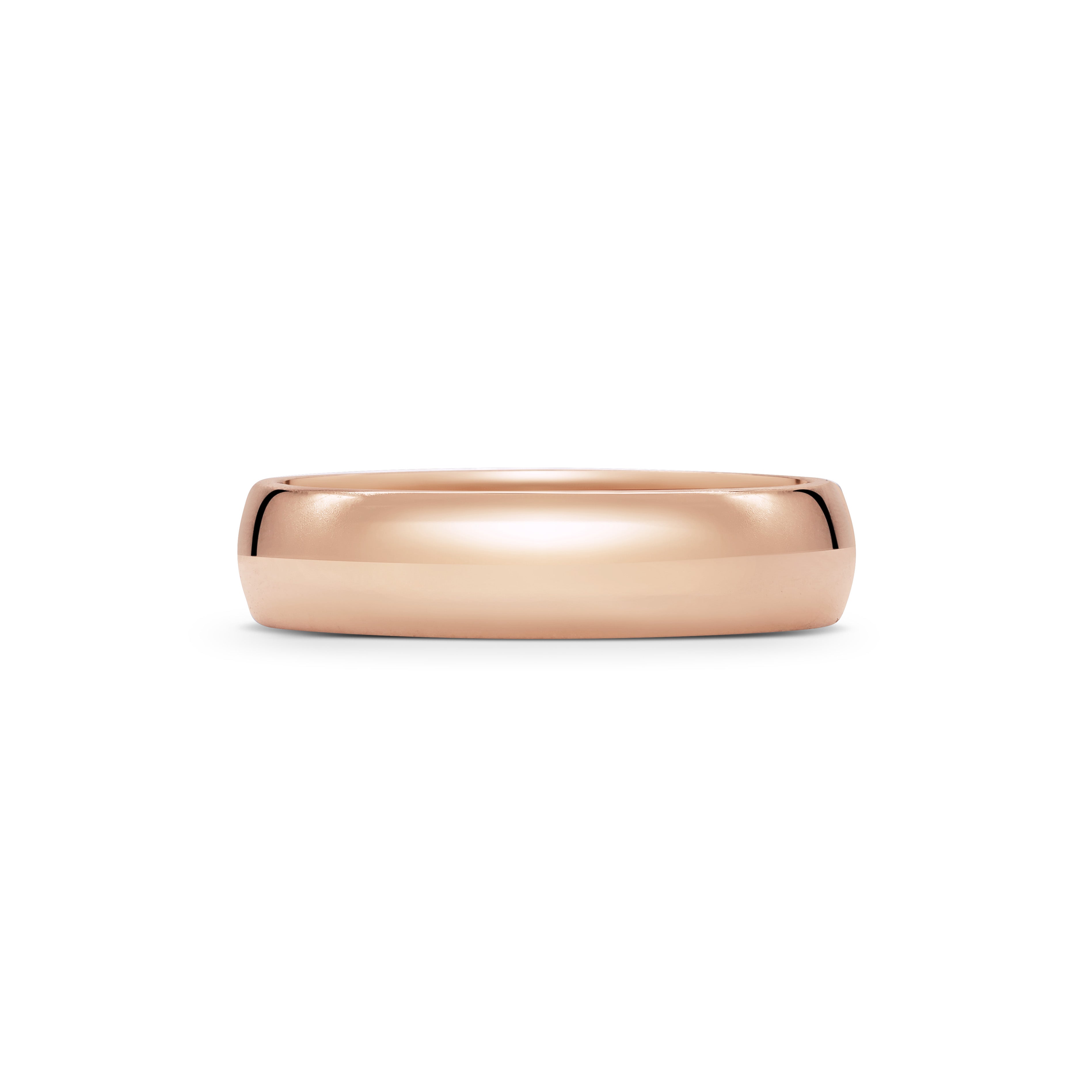 The Polished D Shape Wedding Band - 5mm by East London jeweller Rachel Boston | Discover our collections of unique and timeless engagement rings, wedding rings, and modern fine jewellery.