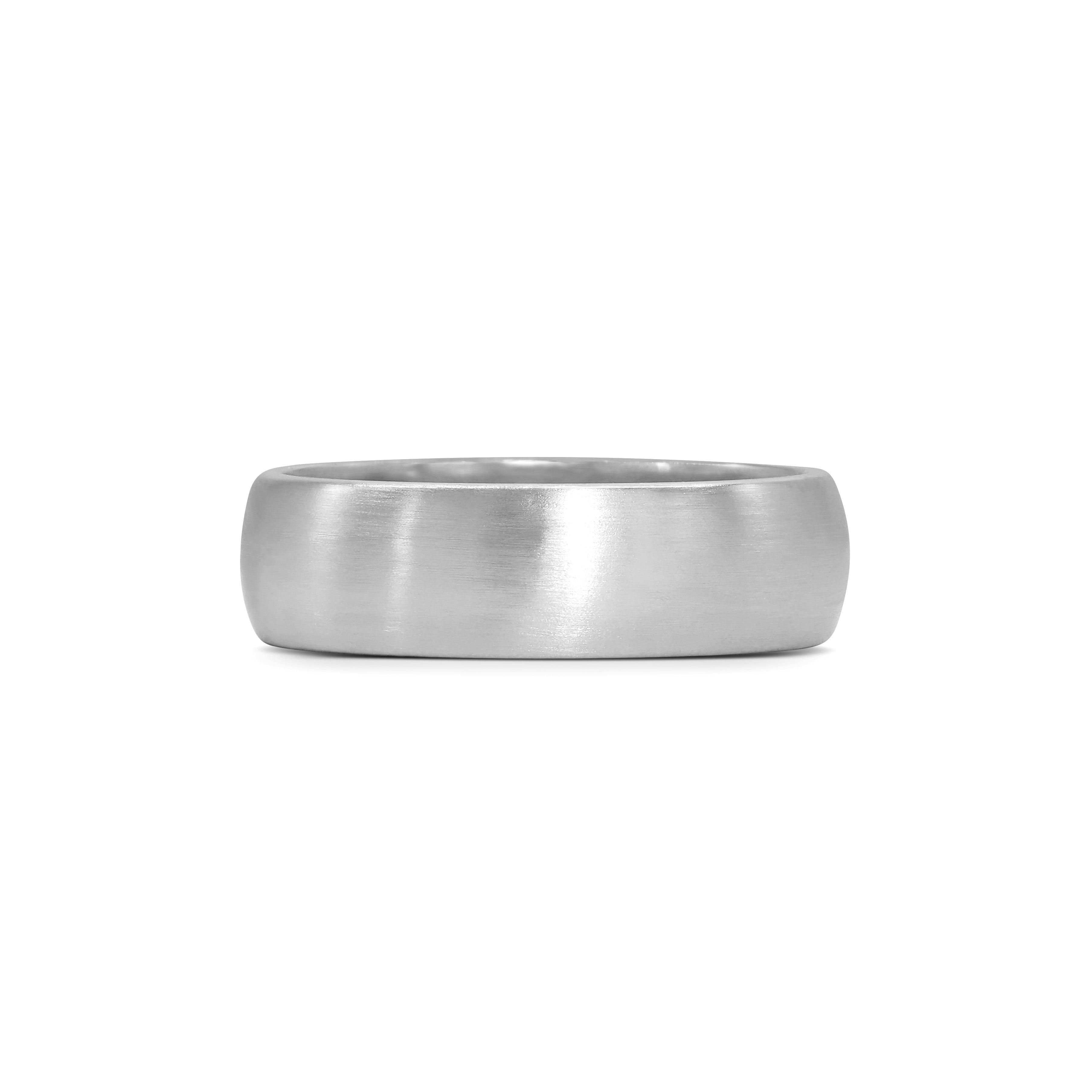 The Matte Finish D Shape Wedding Band - 6mm by East London jeweller Rachel Boston | Discover our collections of unique and timeless engagement rings, wedding rings, and modern fine jewellery.