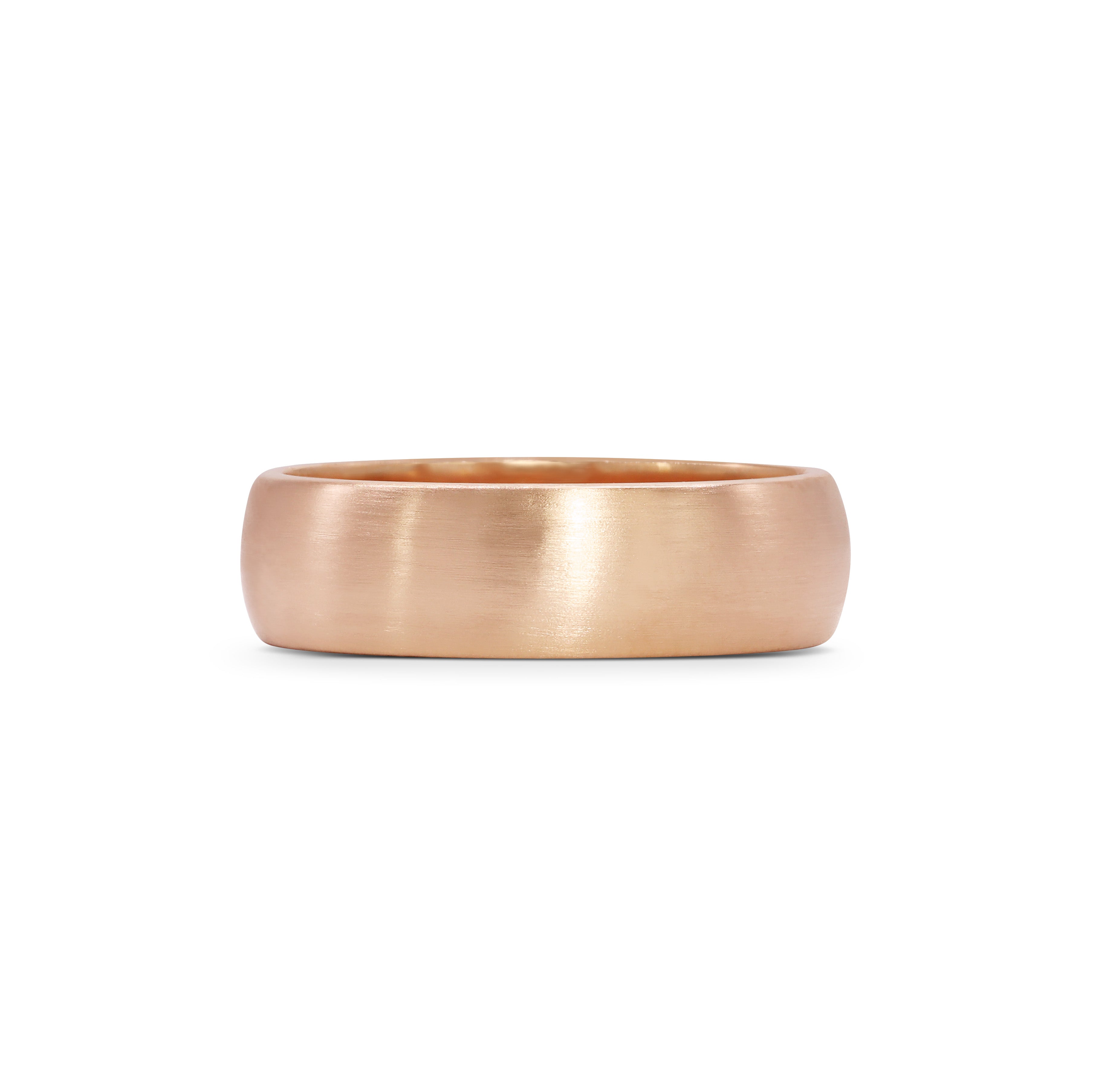 The Matte Finish D Shape Wedding Band - 6mm by East London jeweller Rachel Boston | Discover our collections of unique and timeless engagement rings, wedding rings, and modern fine jewellery.