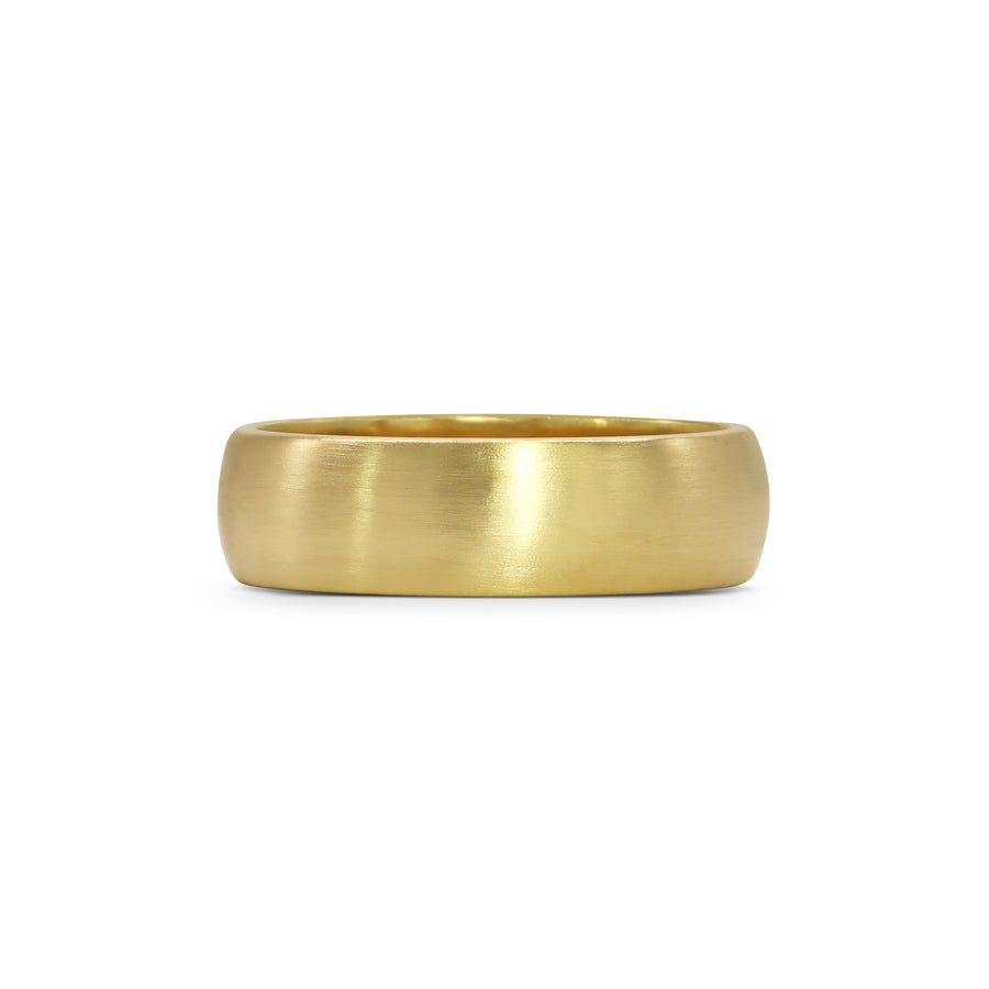 The Matte Finish D Shape Wedding Band - 6mm by East London jeweller Rachel Boston | Discover our collections of unique and timeless engagement rings, wedding rings, and modern fine jewellery. - Rachel Boston Jewellery