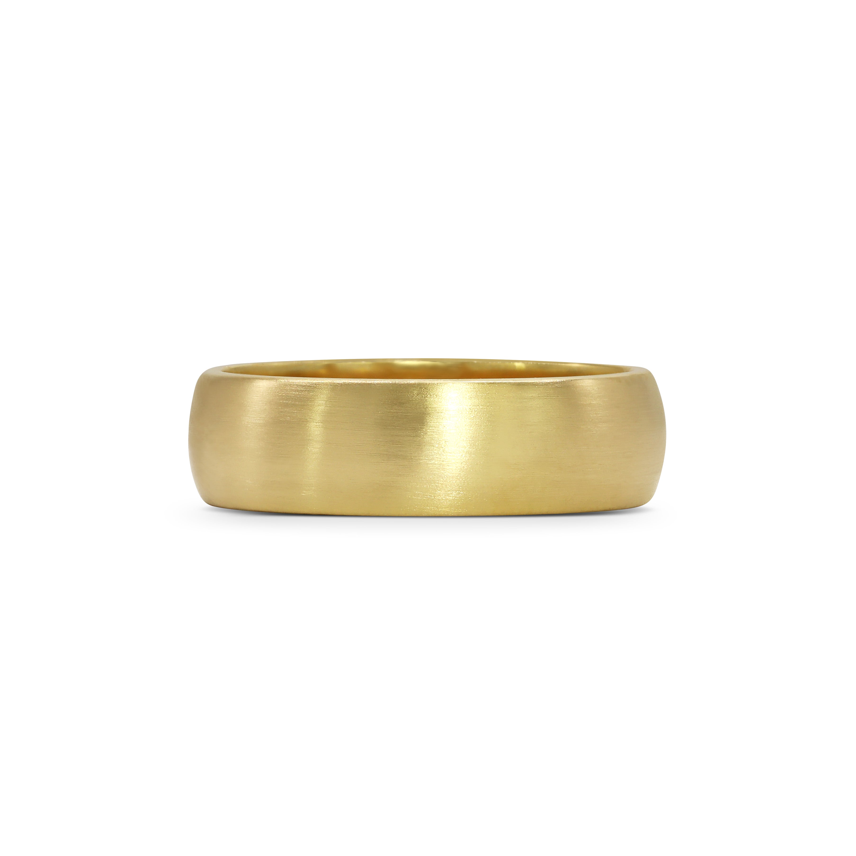 The Matte Finish D Shape Wedding Band - 6mm by East London jeweller Rachel Boston | Discover our collections of unique and timeless engagement rings, wedding rings, and modern fine jewellery.