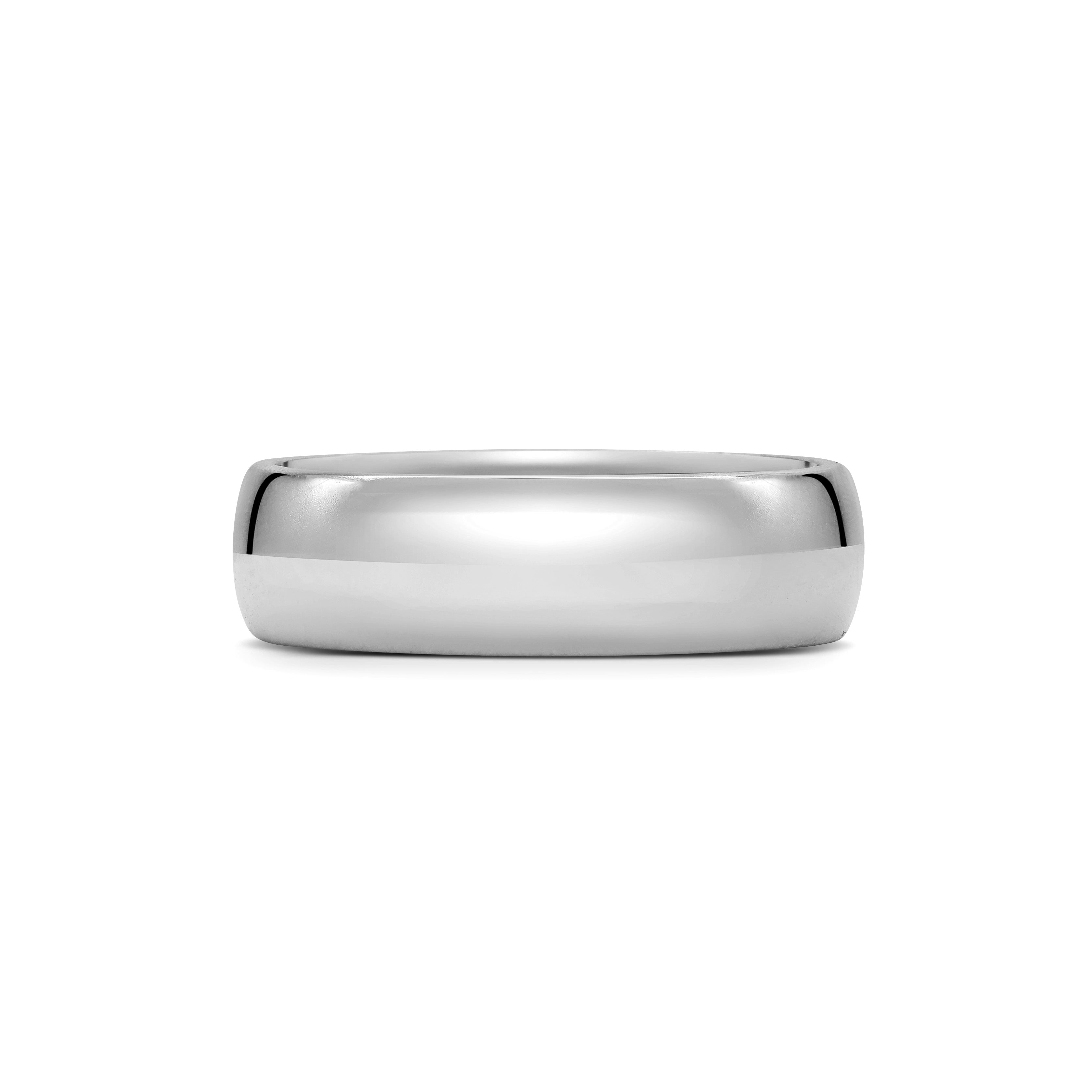 The Polished D Shape Wedding Band - 6mm by East London jeweller Rachel Boston | Discover our collections of unique and timeless engagement rings, wedding rings, and modern fine jewellery.
