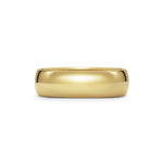 Polished D Shape Wedding Band - 6mm