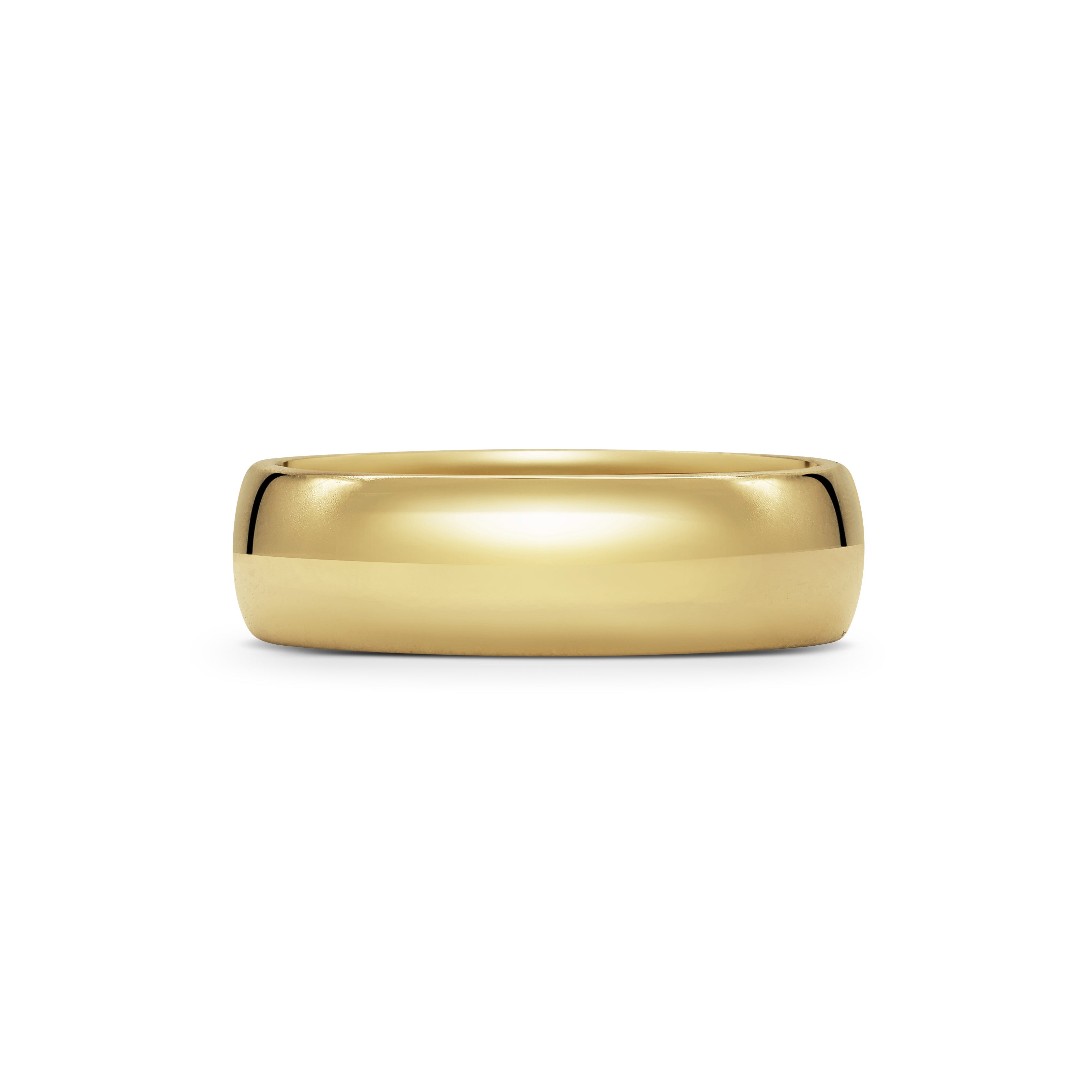 The Polished D Shape Wedding Band - 6mm by East London jeweller Rachel Boston | Discover our collections of unique and timeless engagement rings, wedding rings, and modern fine jewellery.