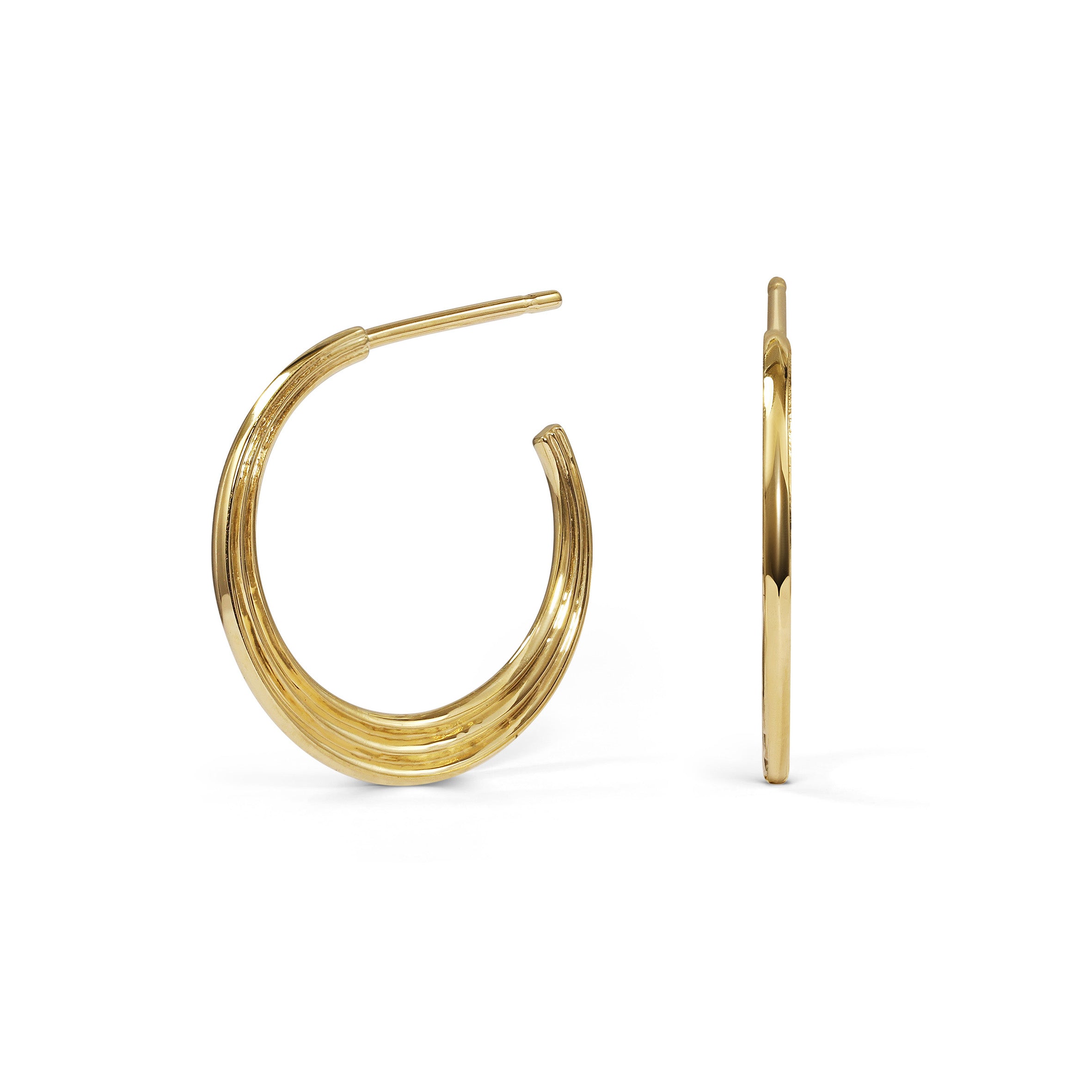The Adversus Hoop Earrings by East London jeweller Rachel Boston | Discover our collections of unique and timeless engagement rings, wedding rings, and modern fine jewellery.