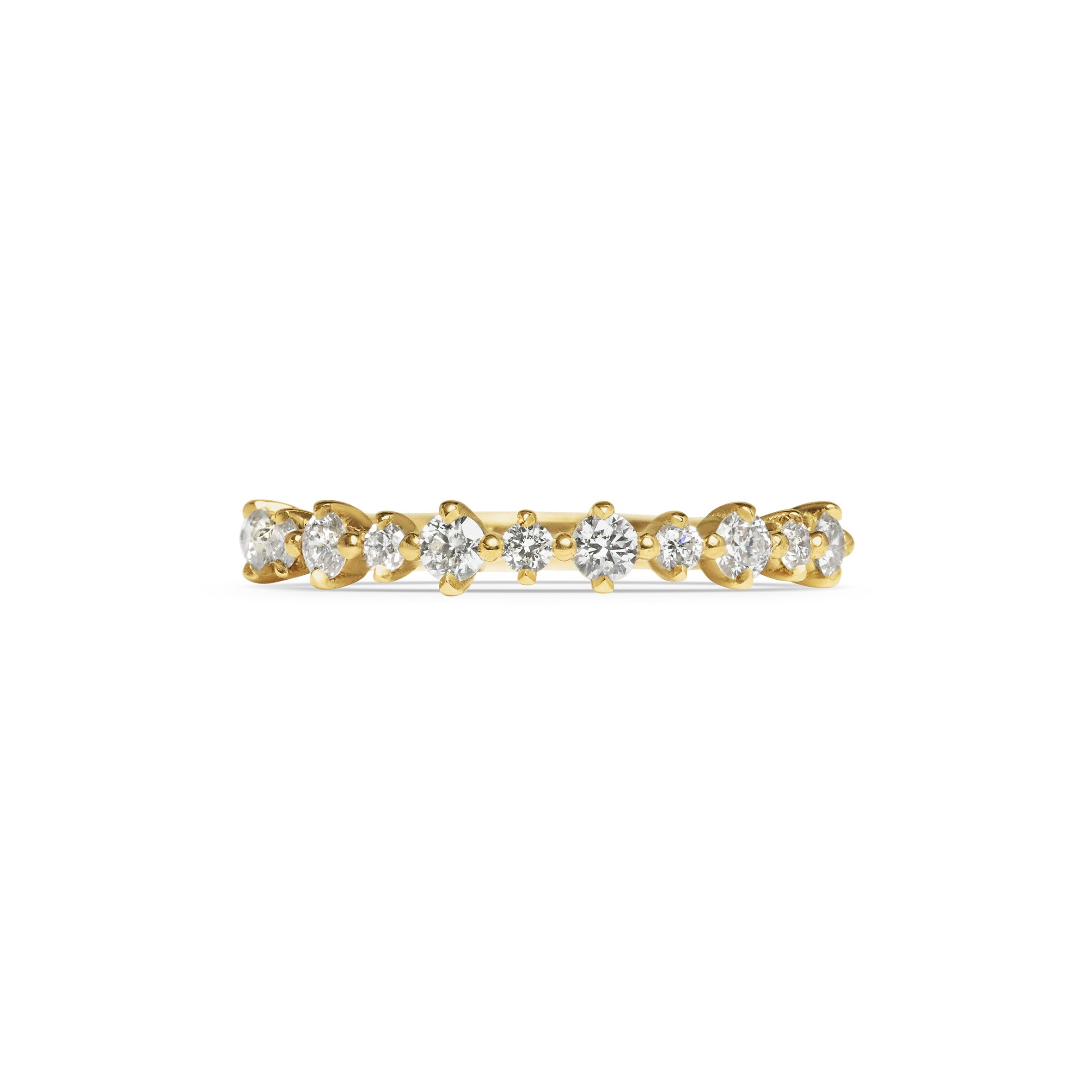 The Alternating Round Diamond Wedding Ring by East London jeweller Rachel Boston | Discover our collections of unique and timeless engagement rings, wedding rings, and modern fine jewellery.