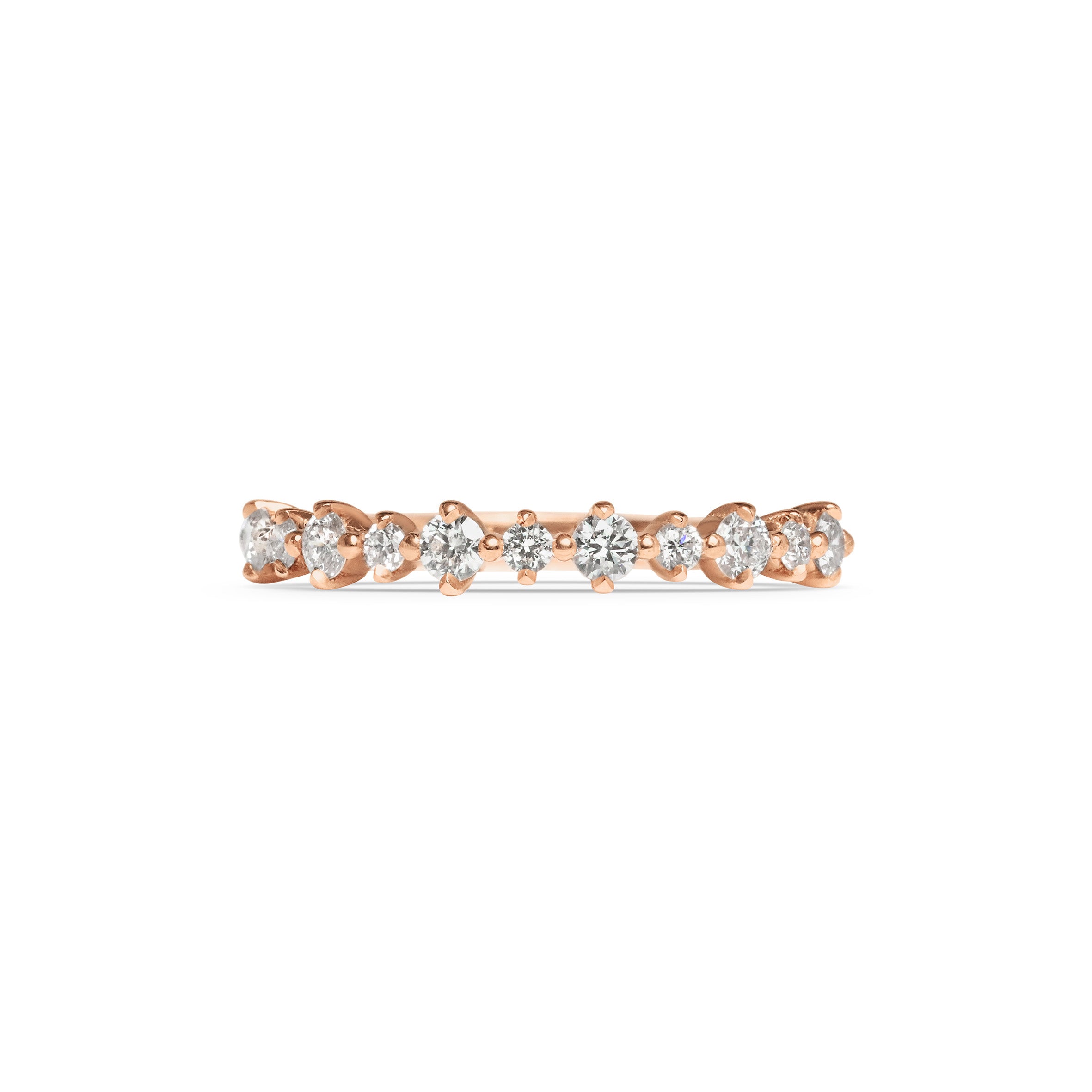The Alternating Round Diamond Wedding Ring by East London jeweller Rachel Boston | Discover our collections of unique and timeless engagement rings, wedding rings, and modern fine jewellery.