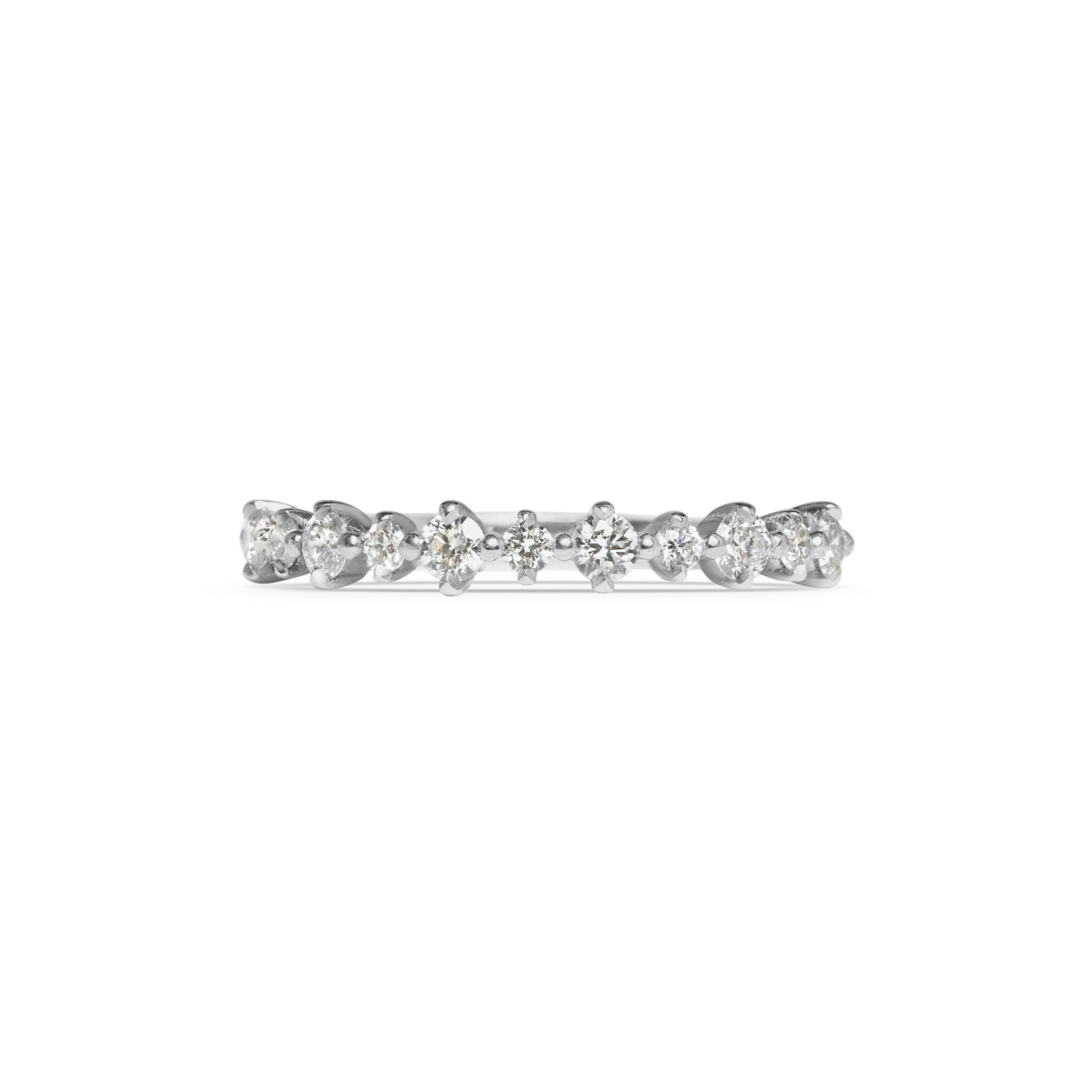 The Alternating Round Diamond Wedding Ring by East London jeweller Rachel Boston | Discover our collections of unique and timeless engagement rings, wedding rings, and modern fine jewellery.