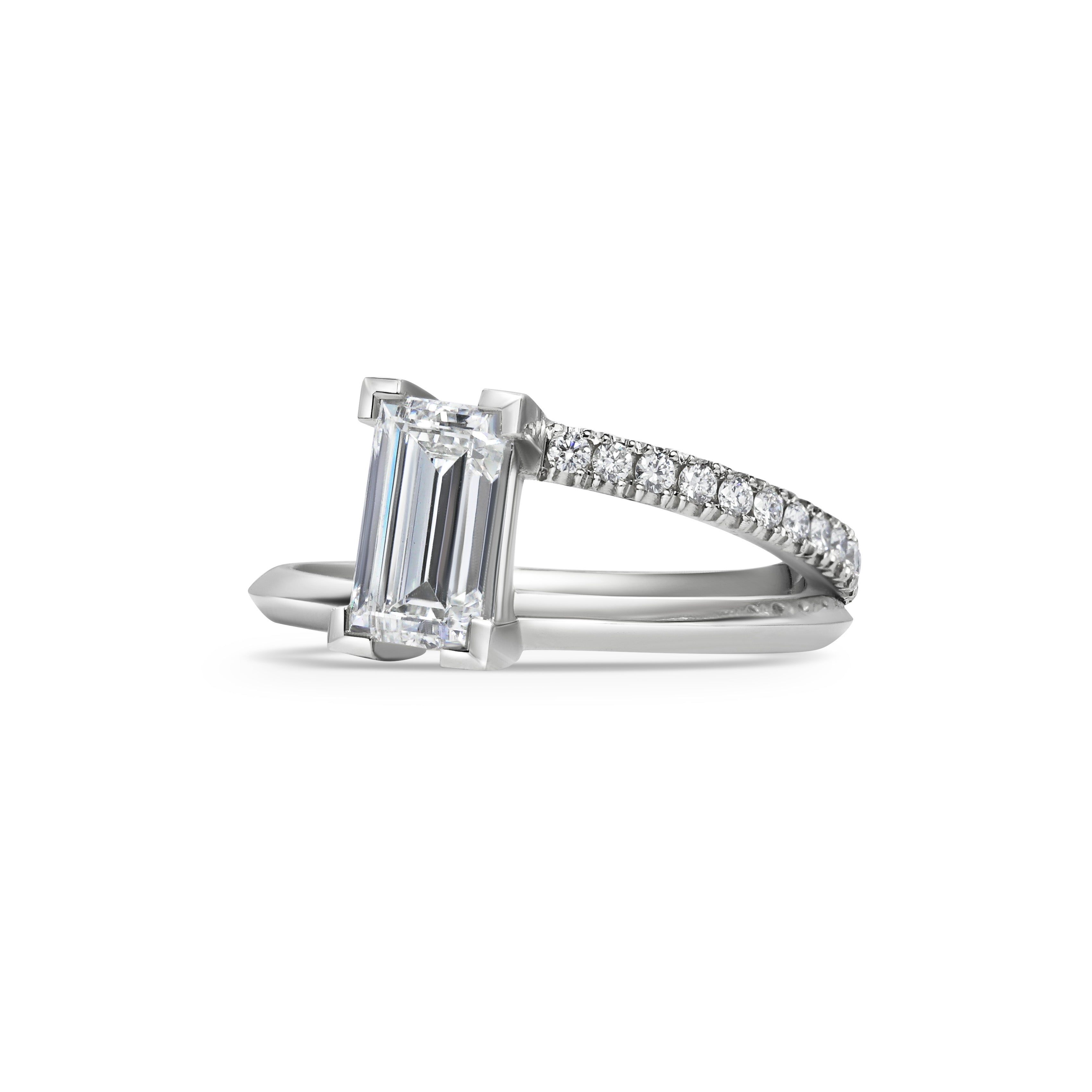 The X - Aphrodite Ring by East London jeweller Rachel Boston | Discover our collections of unique and timeless engagement rings, wedding rings, and modern fine jewellery.