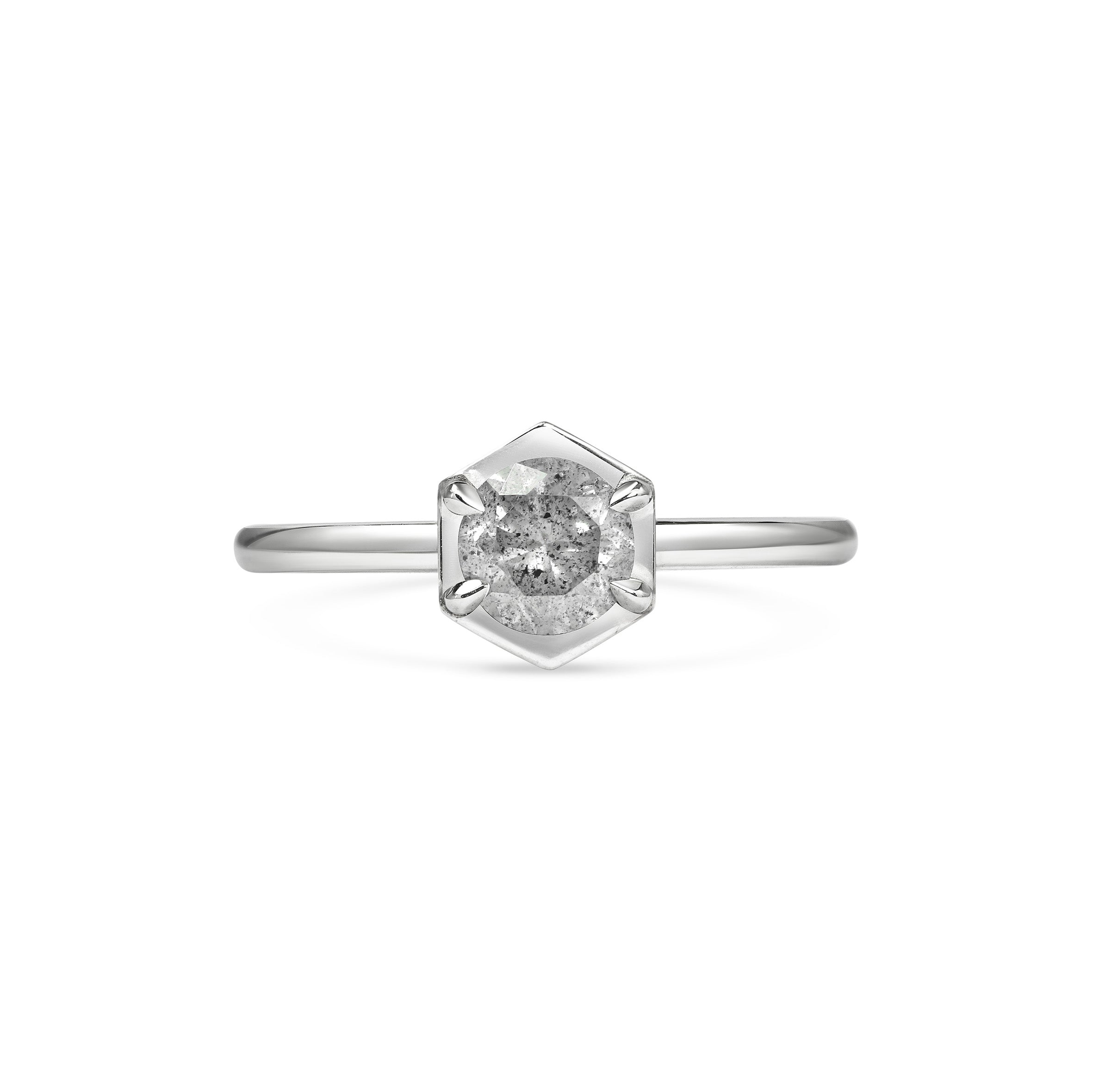 The Aquila Ring - Light Grey by East London jeweller Rachel Boston | Discover our collections of unique and timeless engagement rings, wedding rings, and modern fine jewellery.