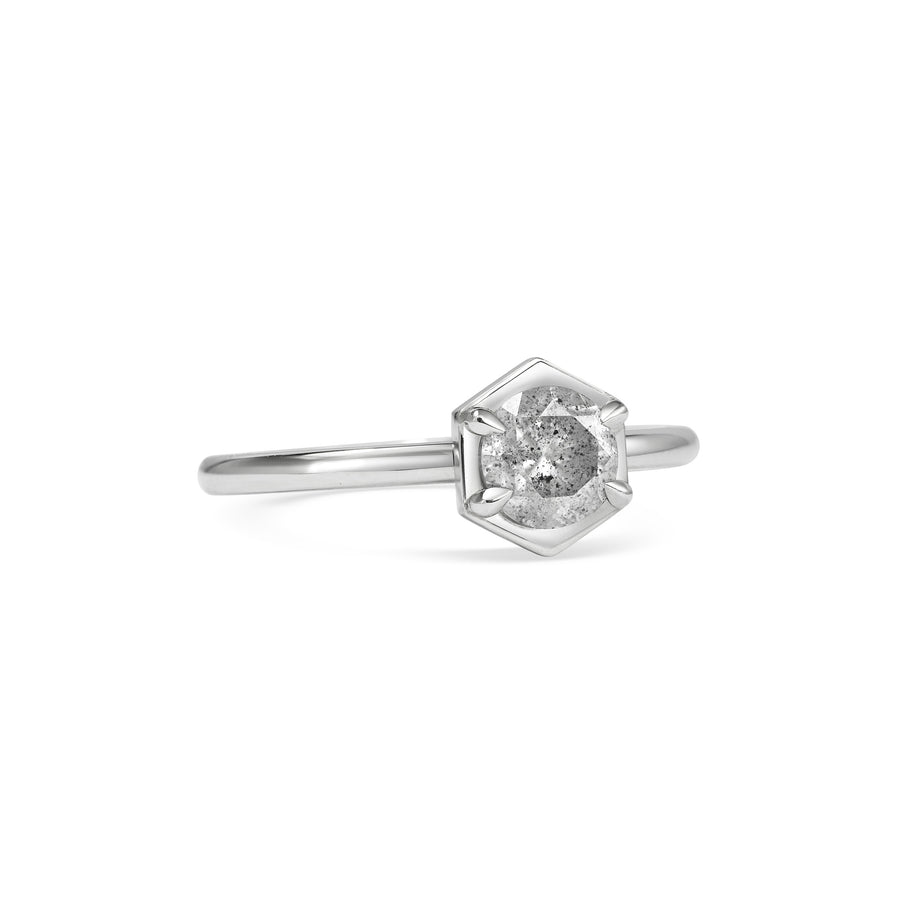 The Aquila Ring - Light Grey by East London jeweller Rachel Boston | Discover our collections of unique and timeless engagement rings, wedding rings, and modern fine jewellery. - Rachel Boston Jewellery