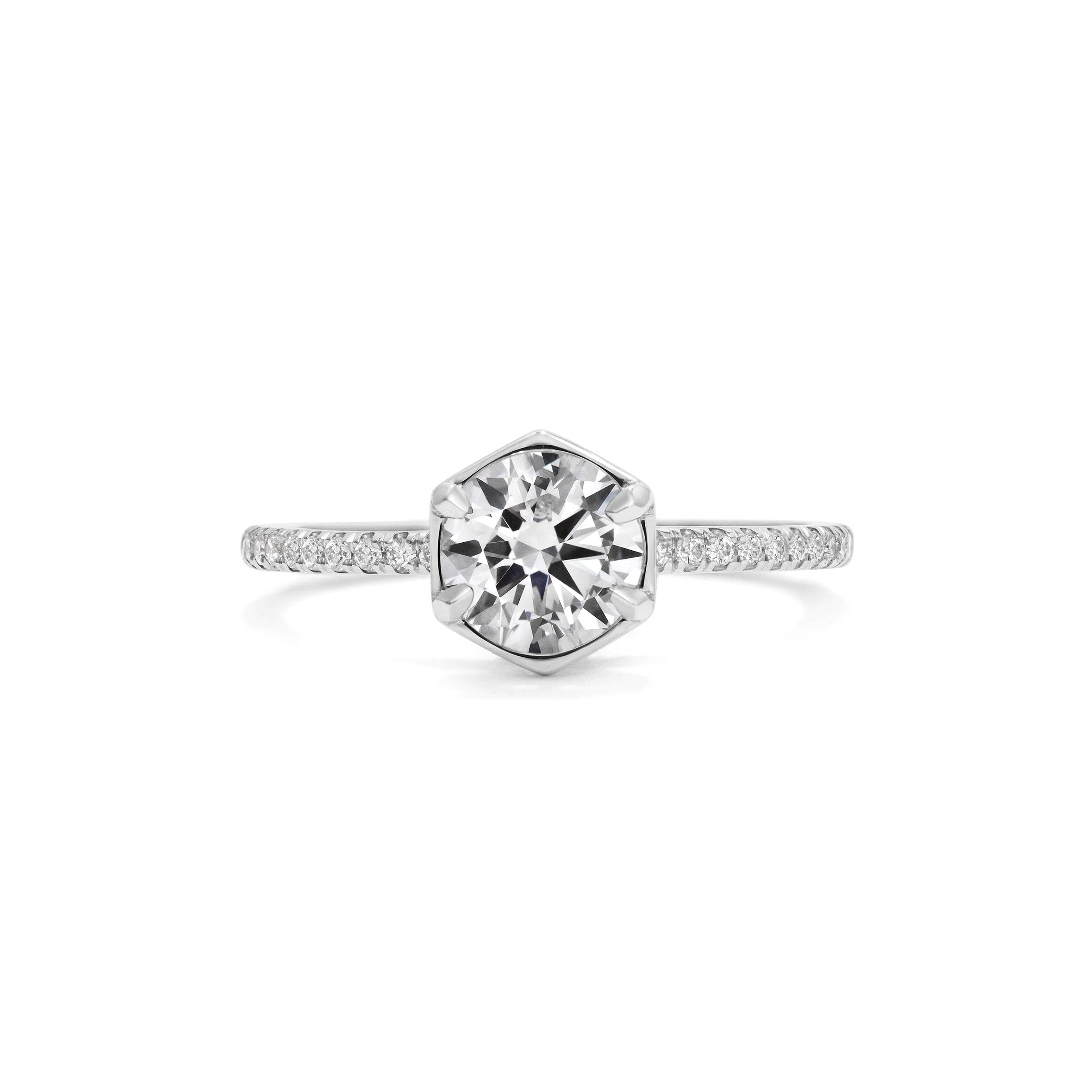 The Aquila with Diamonds Ring by East London jeweller Rachel Boston | Discover our collections of unique and timeless engagement rings, wedding rings, and modern fine jewellery.