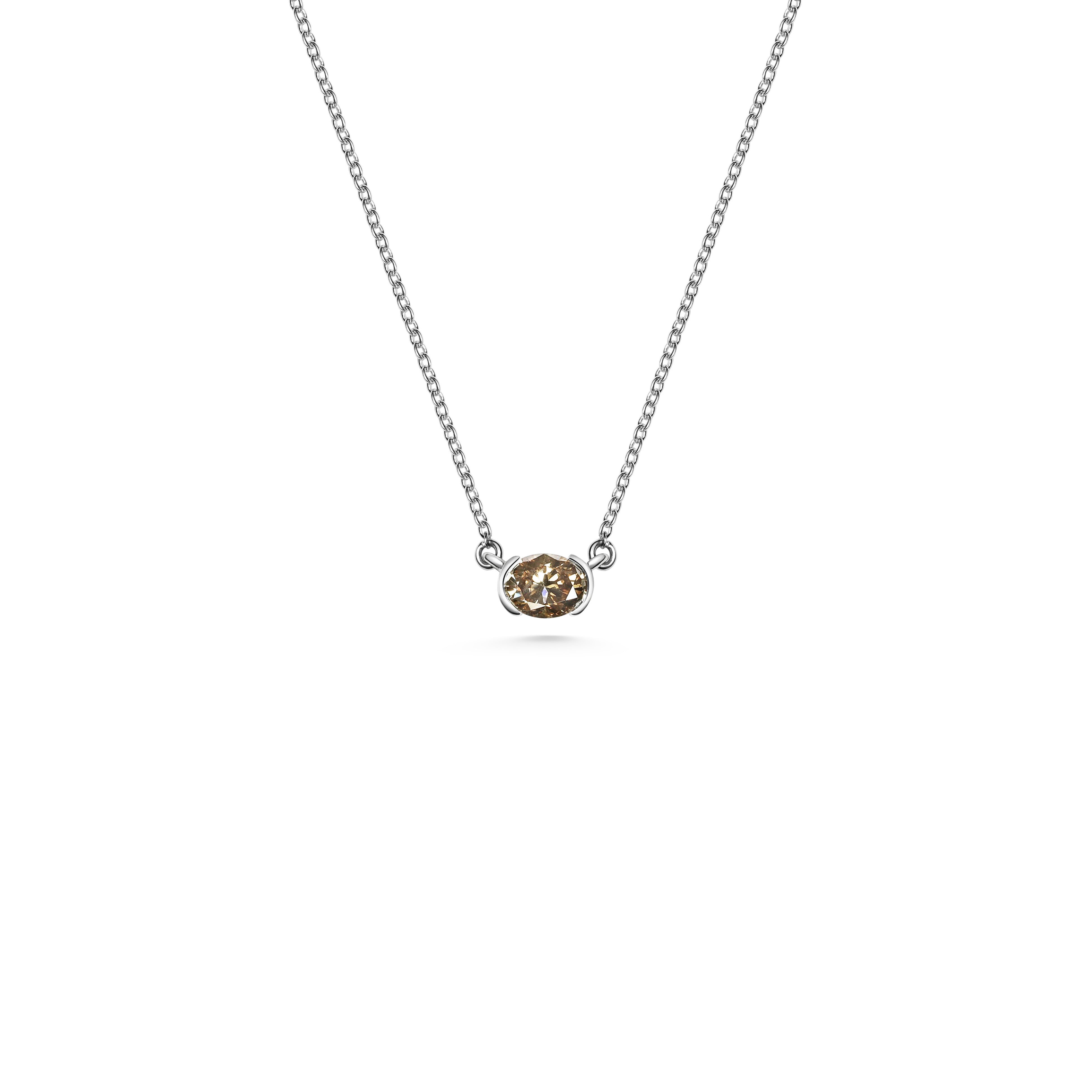 The Arbus Necklace - 0.34ct Champagne by East London jeweller Rachel Boston | Discover our collections of unique and timeless engagement rings, wedding rings, and modern fine jewellery.