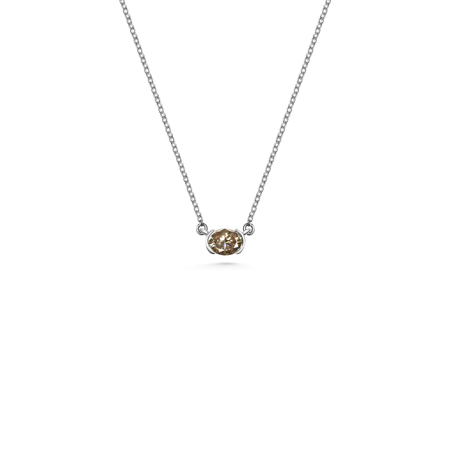 The Arbus Necklace - 0.34ct Champagne by East London jeweller Rachel Boston | Discover our collections of unique and timeless engagement rings, wedding rings, and modern fine jewellery. - Rachel Boston Jewellery