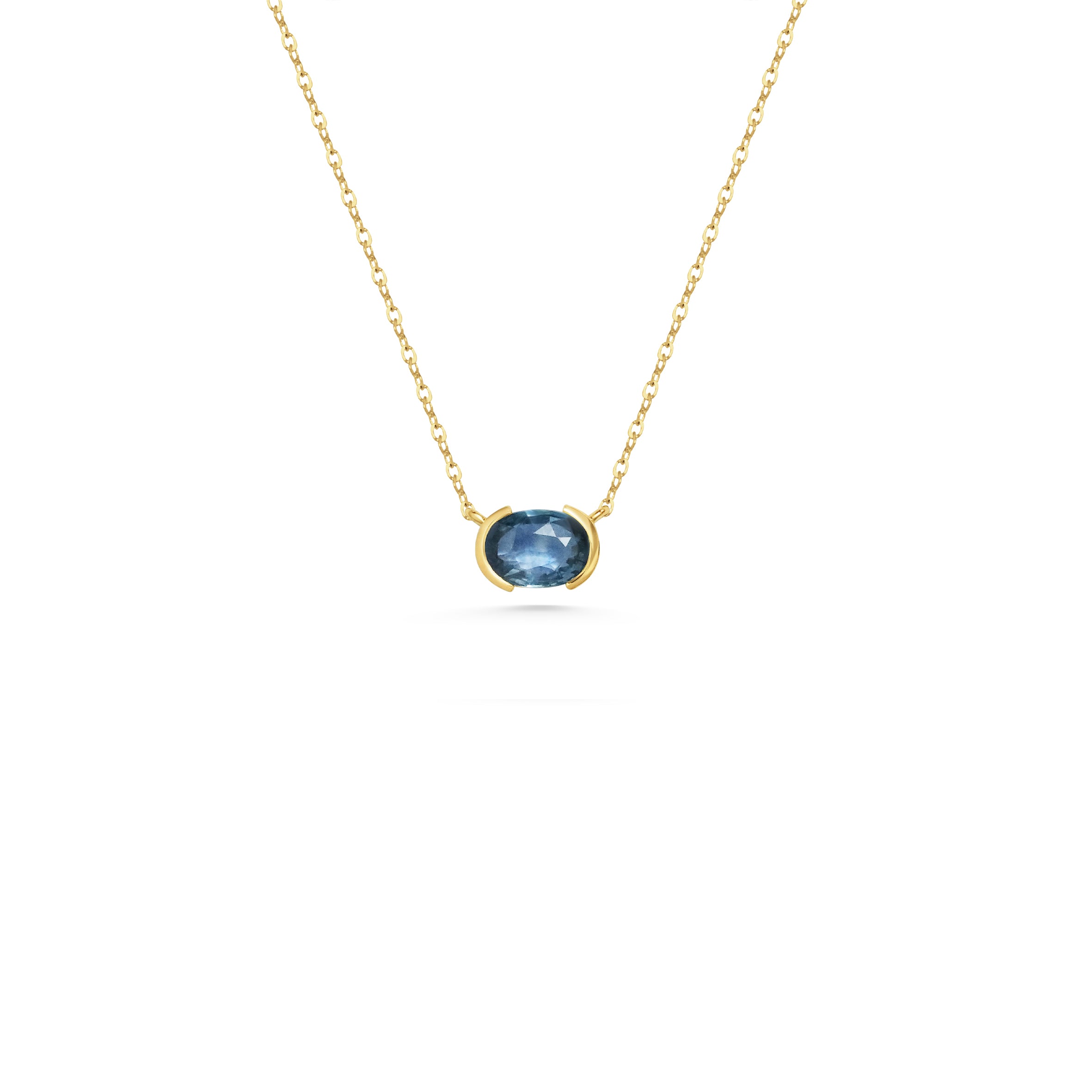 The X - Arbus Necklace- 1.02ct Blue by East London jeweller Rachel Boston | Discover our collections of unique and timeless engagement rings, wedding rings, and modern fine jewellery.
