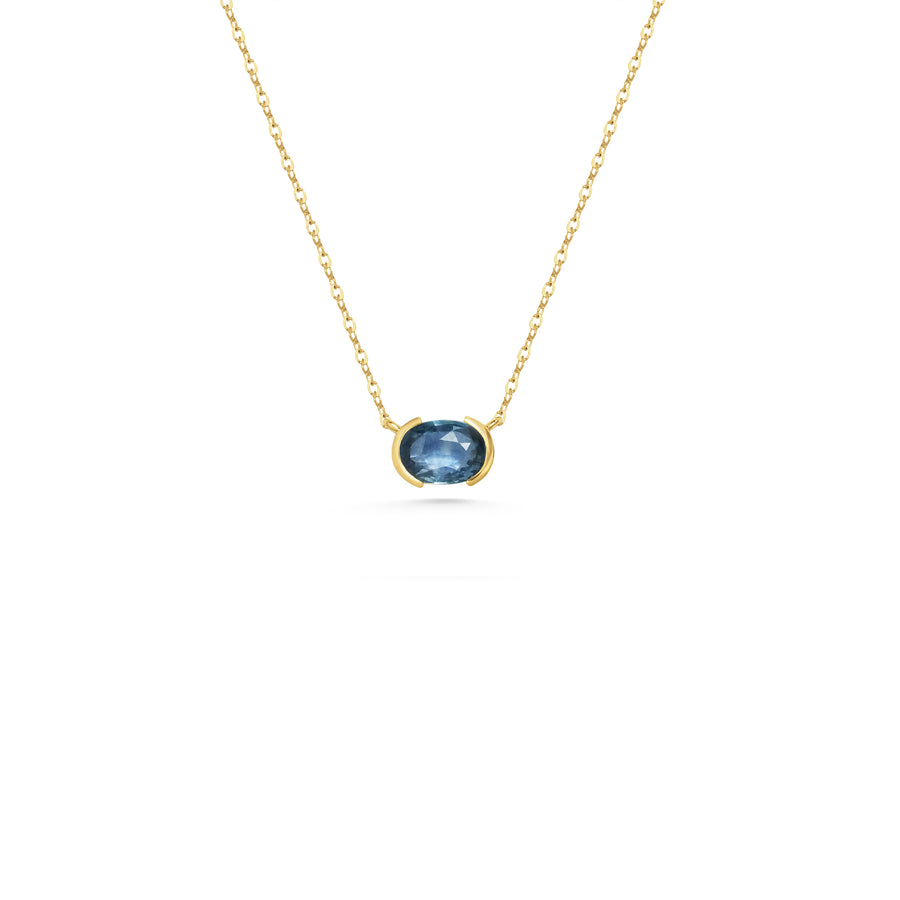 The X - Arbus Necklace- 1.02ct Blue by East London jeweller Rachel Boston | Discover our collections of unique and timeless engagement rings, wedding rings, and modern fine jewellery. - Rachel Boston Jewellery
