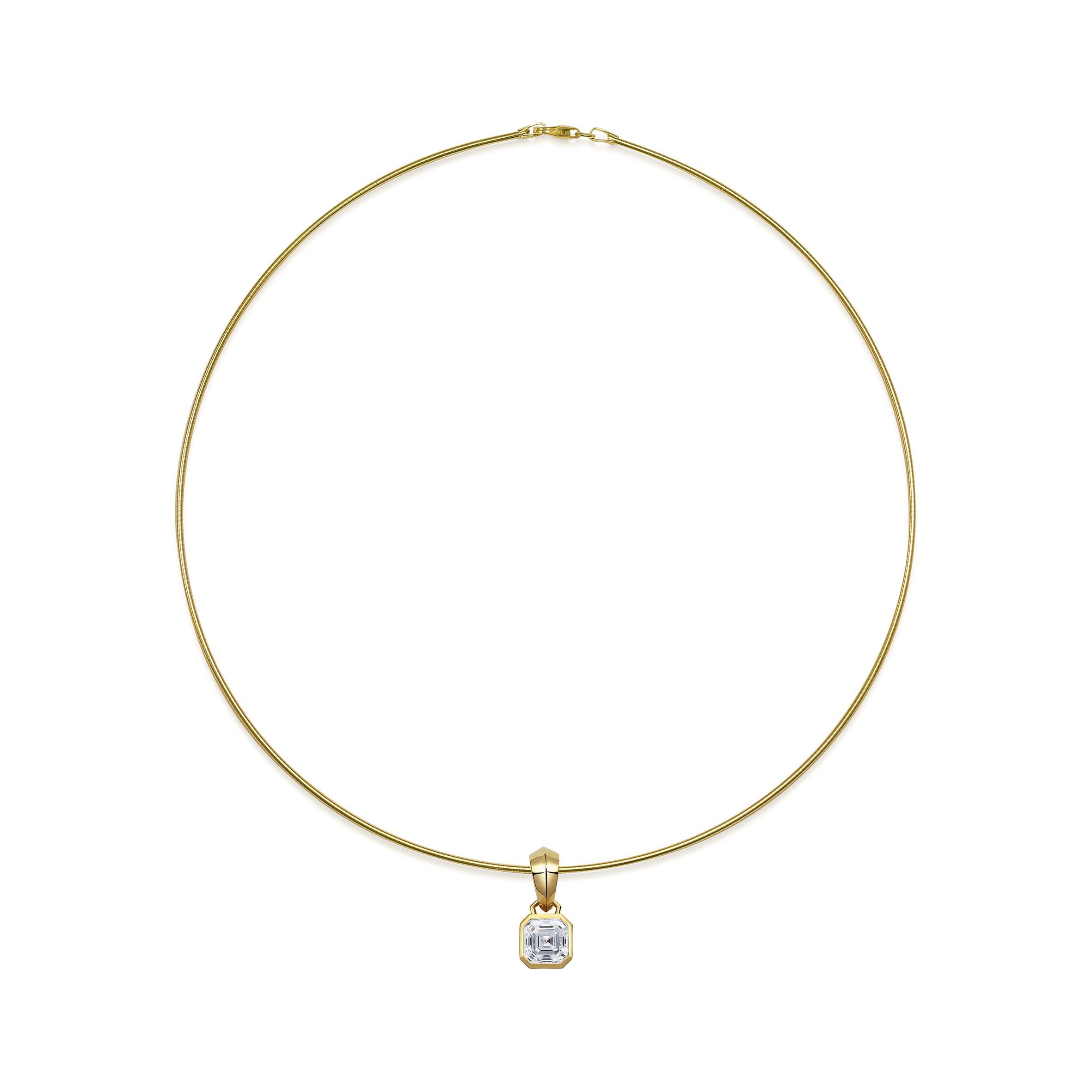 The Chunky Charm Pendant - Asscher Cut by East London jeweller Rachel Boston | Discover our collections of unique and timeless engagement rings, wedding rings, and modern fine jewellery.
