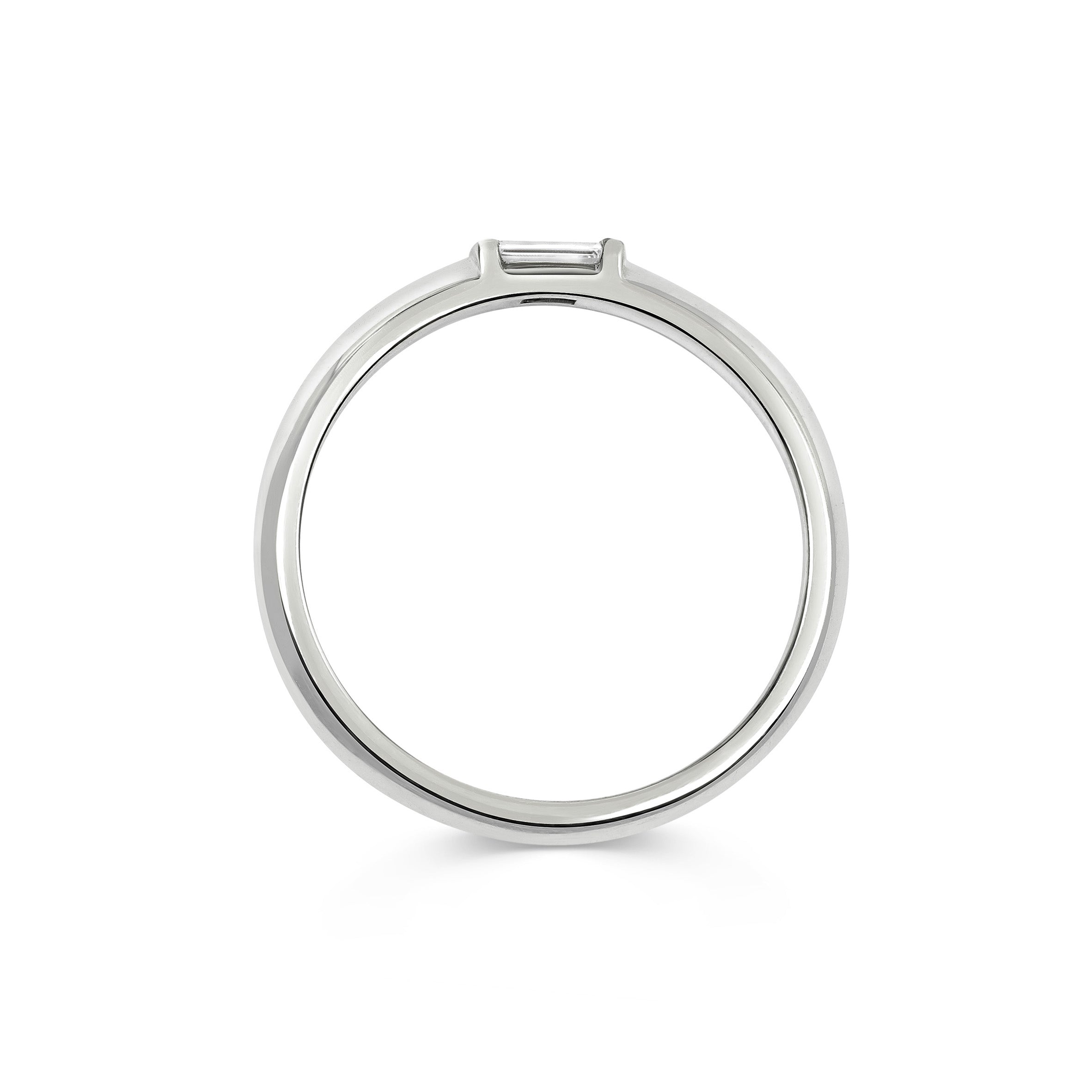 The Baguette Ring by East London jeweller Rachel Boston | Discover our collections of unique and timeless engagement rings, wedding rings, and modern fine jewellery.