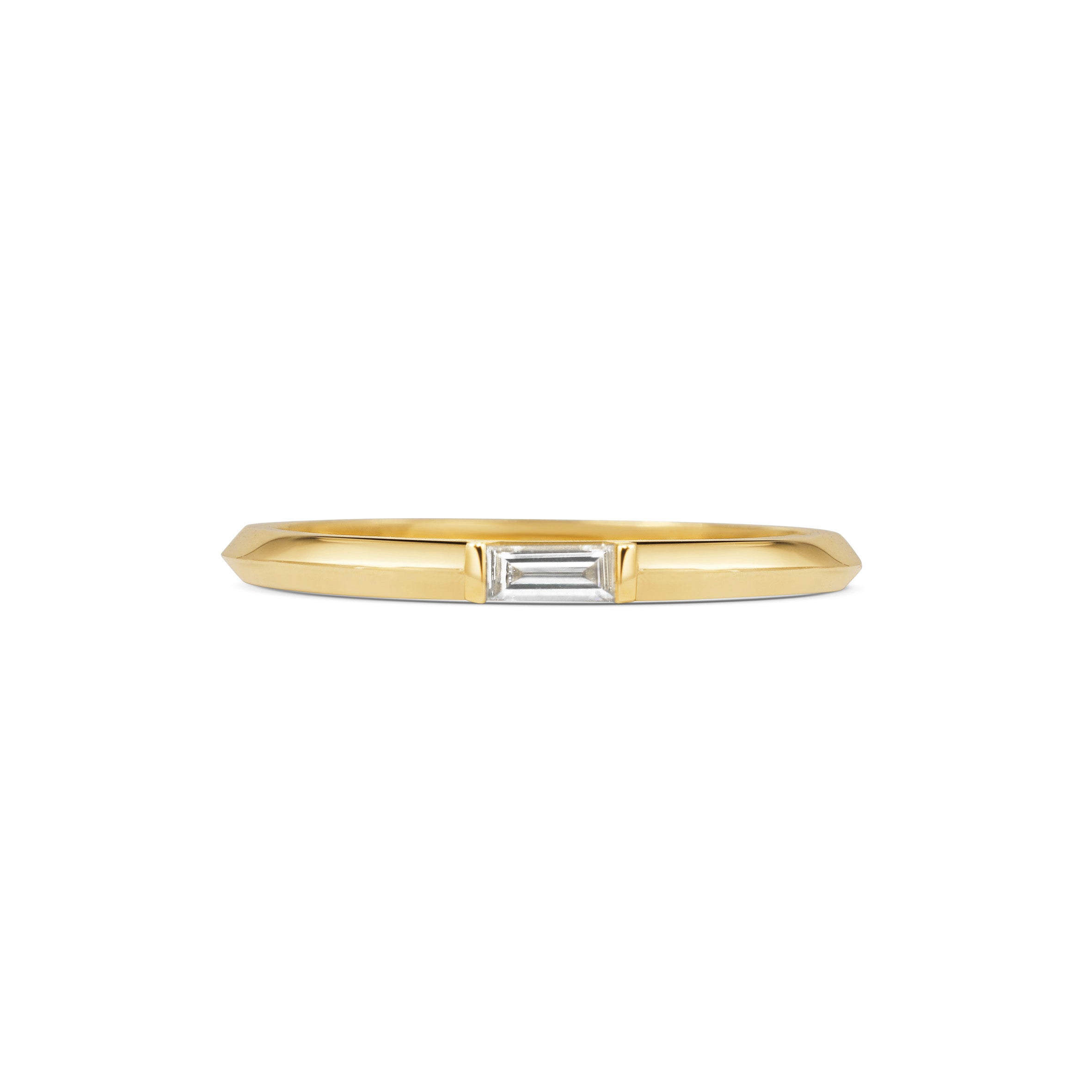 The Baguette Ring by East London jeweller Rachel Boston | Discover our collections of unique and timeless engagement rings, wedding rings, and modern fine jewellery.