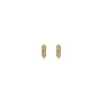 Baguette & Round Diamond Stud Earrings