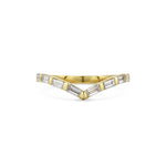 Baguette Diamond V Shape Wedding Band