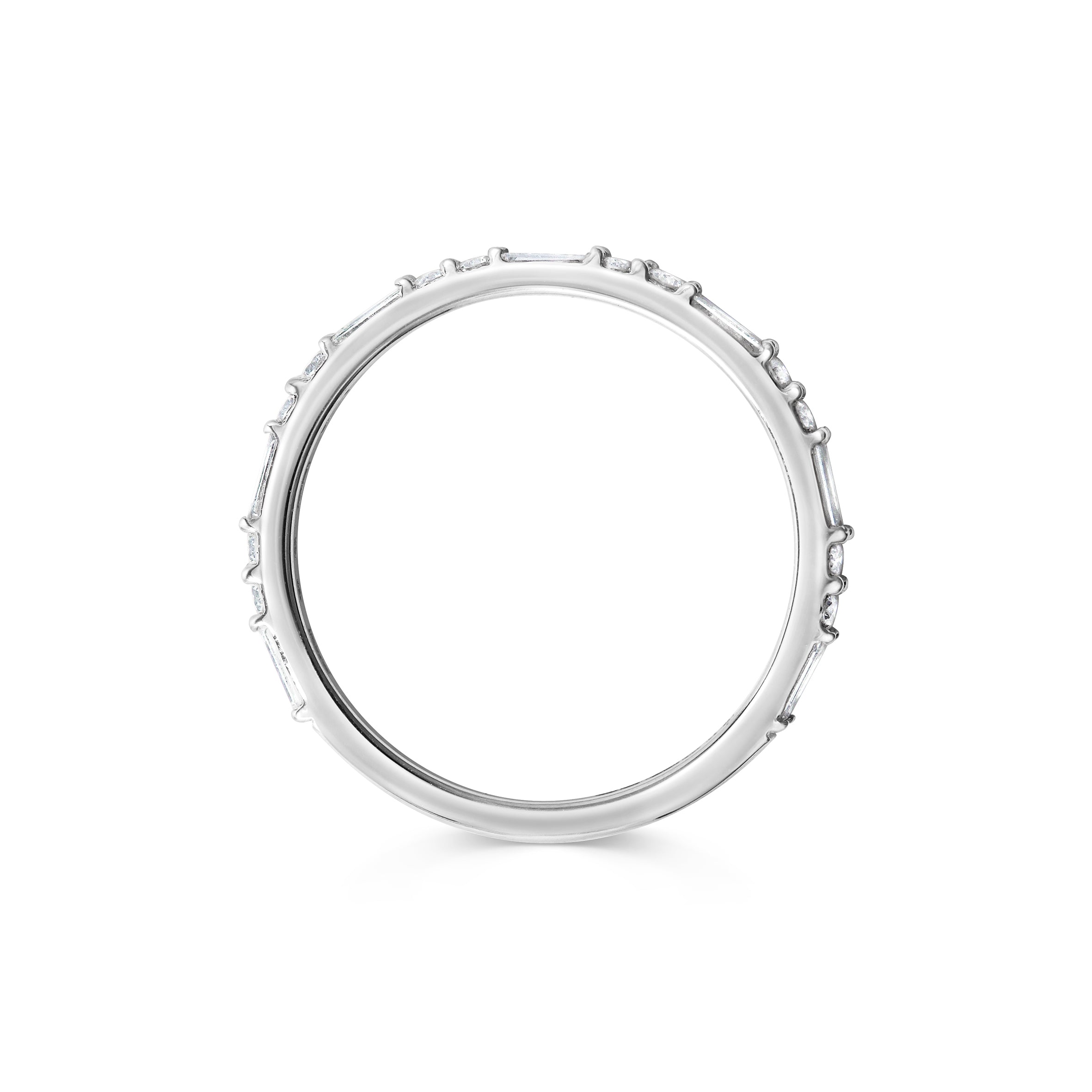 The Baguette & Round Diamond Wedding Band by East London jeweller Rachel Boston | Discover our collections of unique and timeless engagement rings, wedding rings, and modern fine jewellery.
